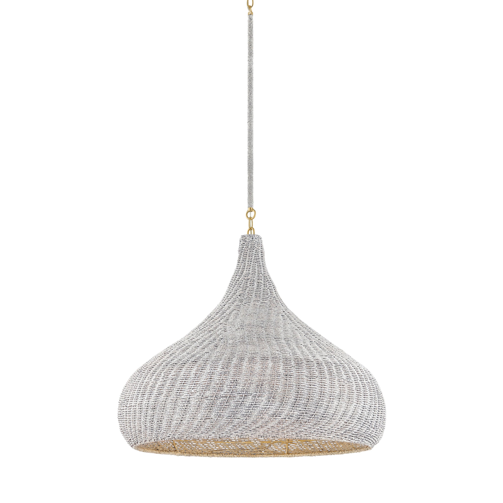 Hampstead 1-Light Pendant in Aged Brass 28W x 24.25H