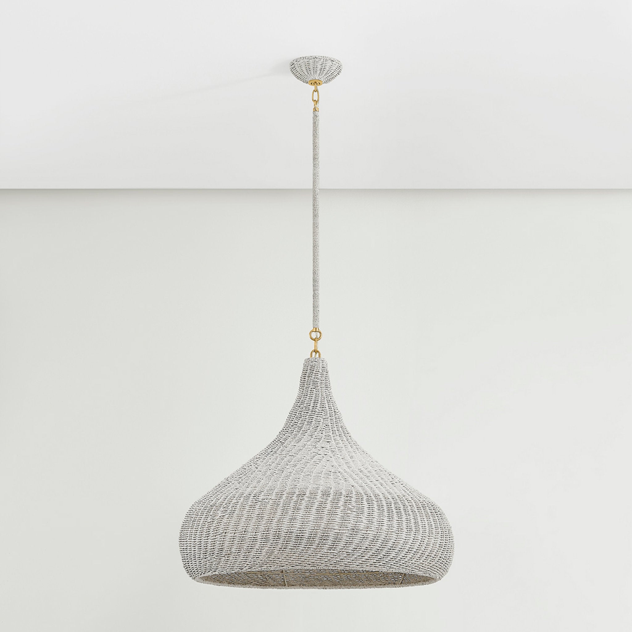 Hampstead 1-Light Pendant in Aged Brass 28W x 24.25H