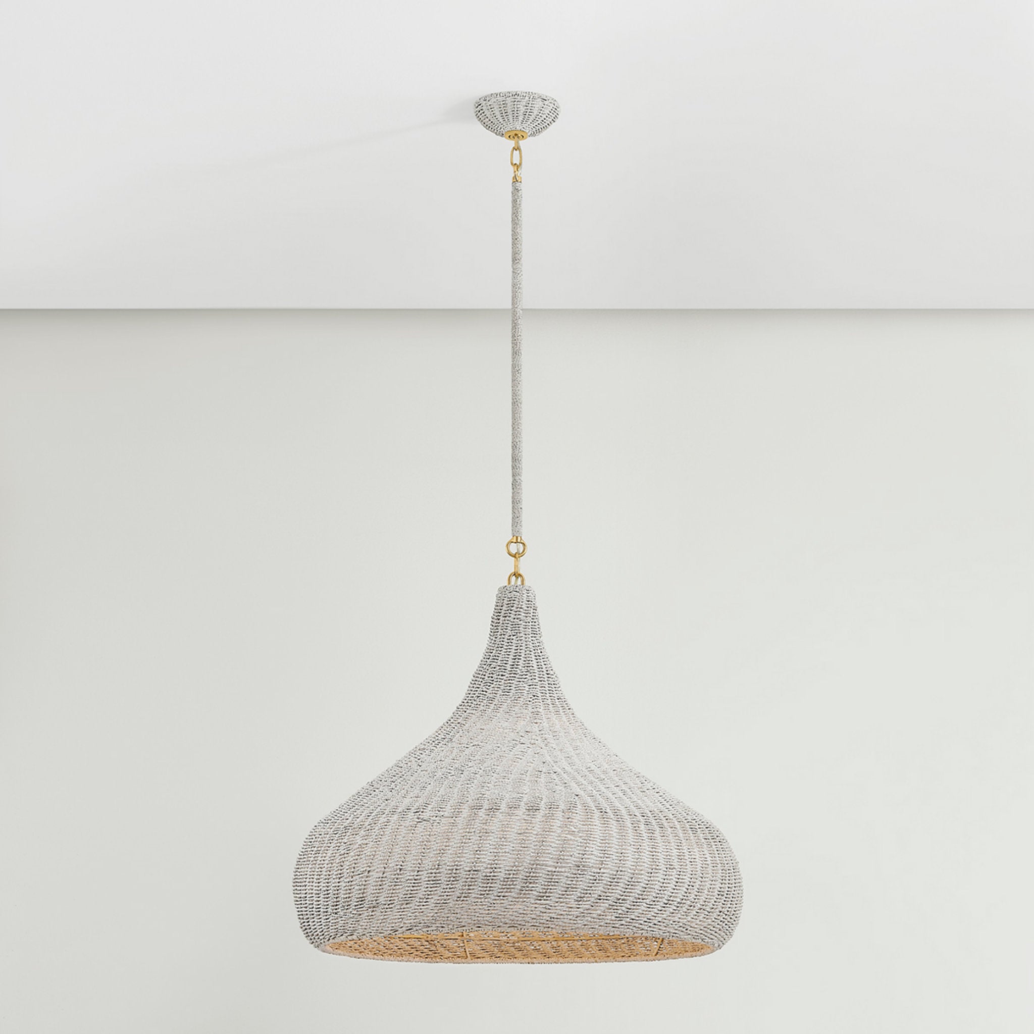 Hampstead 1-Light Pendant in Aged Brass 28W x 24.25H
