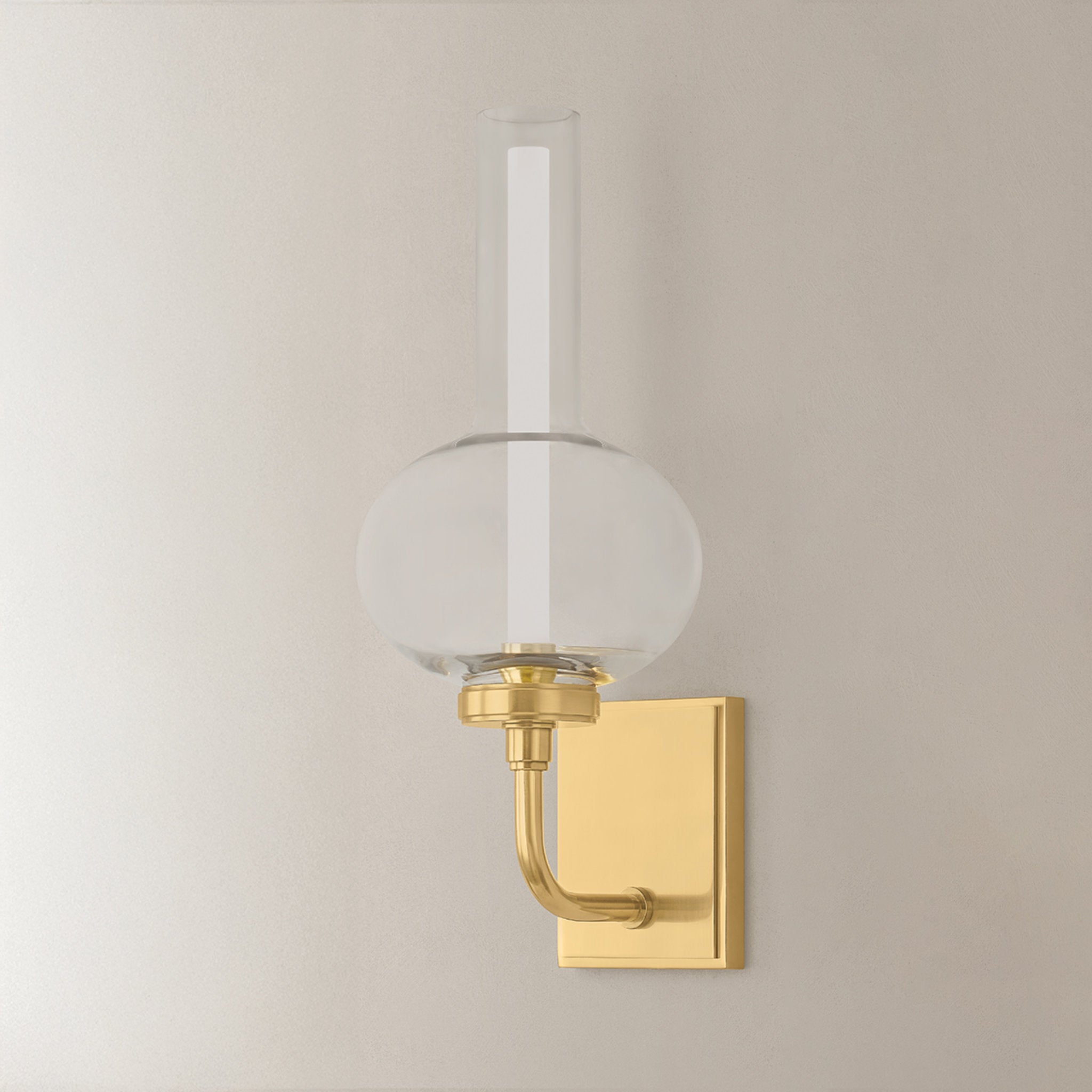 Rossman 1-Light Wall Sconce in Aged Brass 6.75W x 16.5H