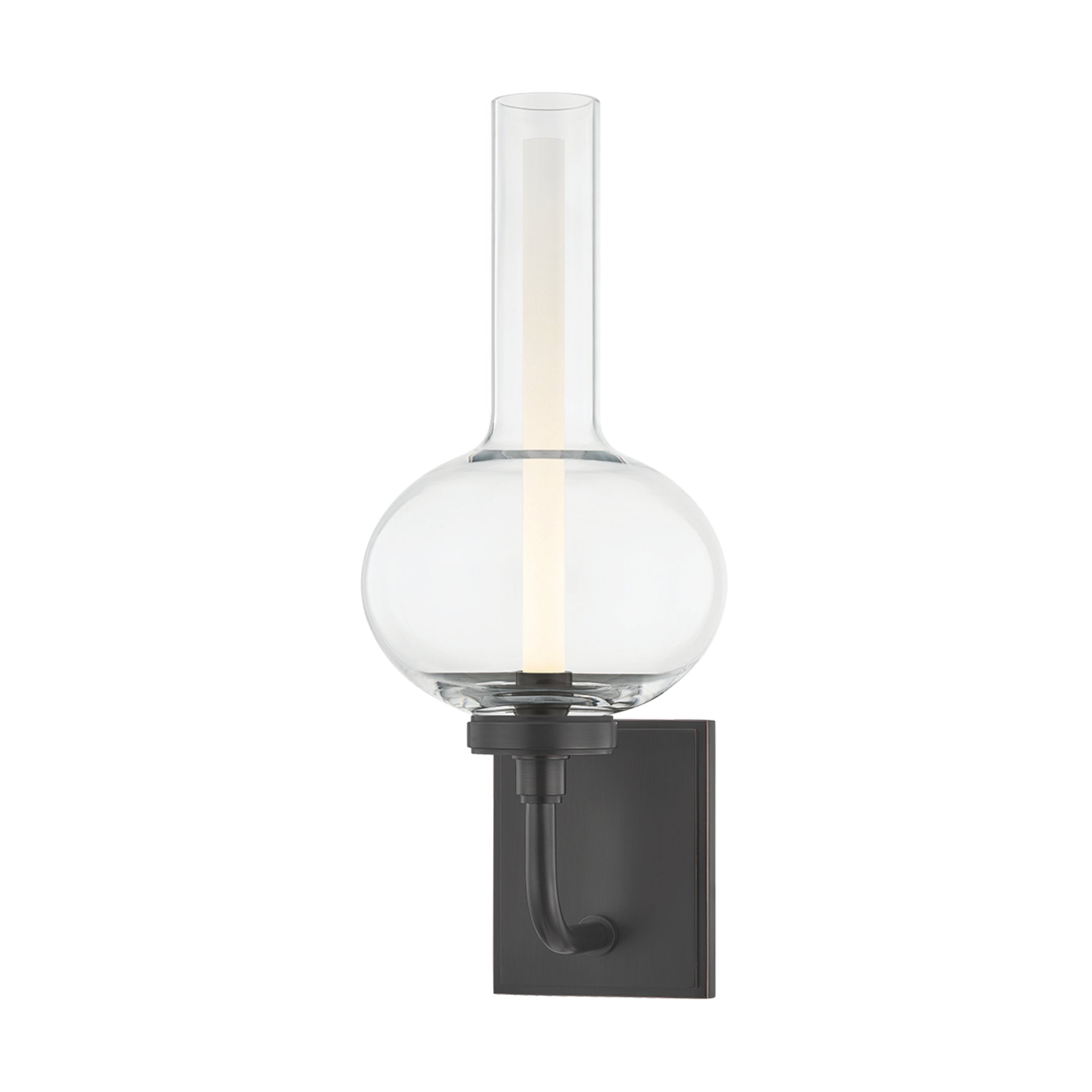 Rossman 1-Light Wall Sconce in Distressed Bronze 6.75W x 16.5H