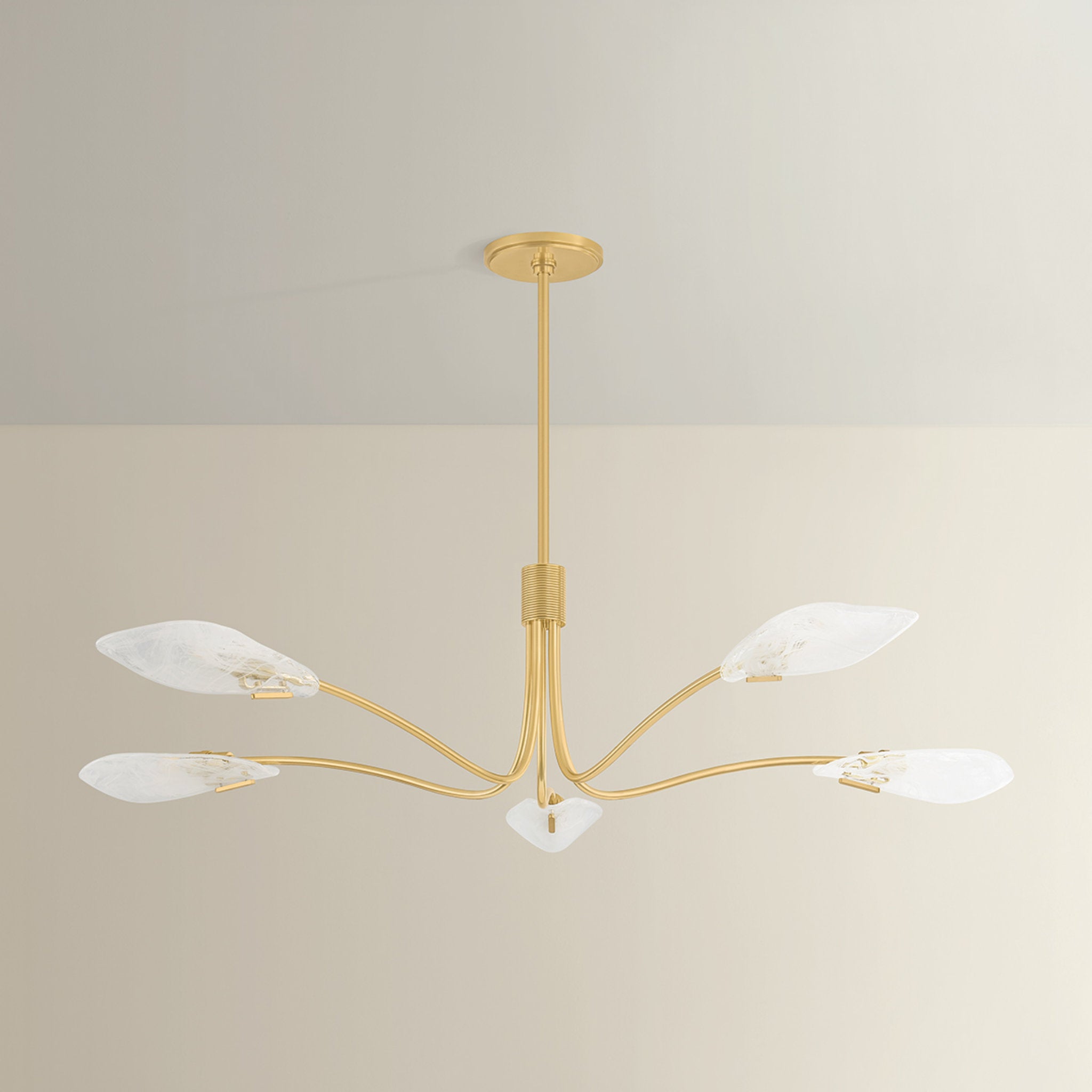 Tenafly 5-Light Chandelier in Aged Brass 56W x 12.25H