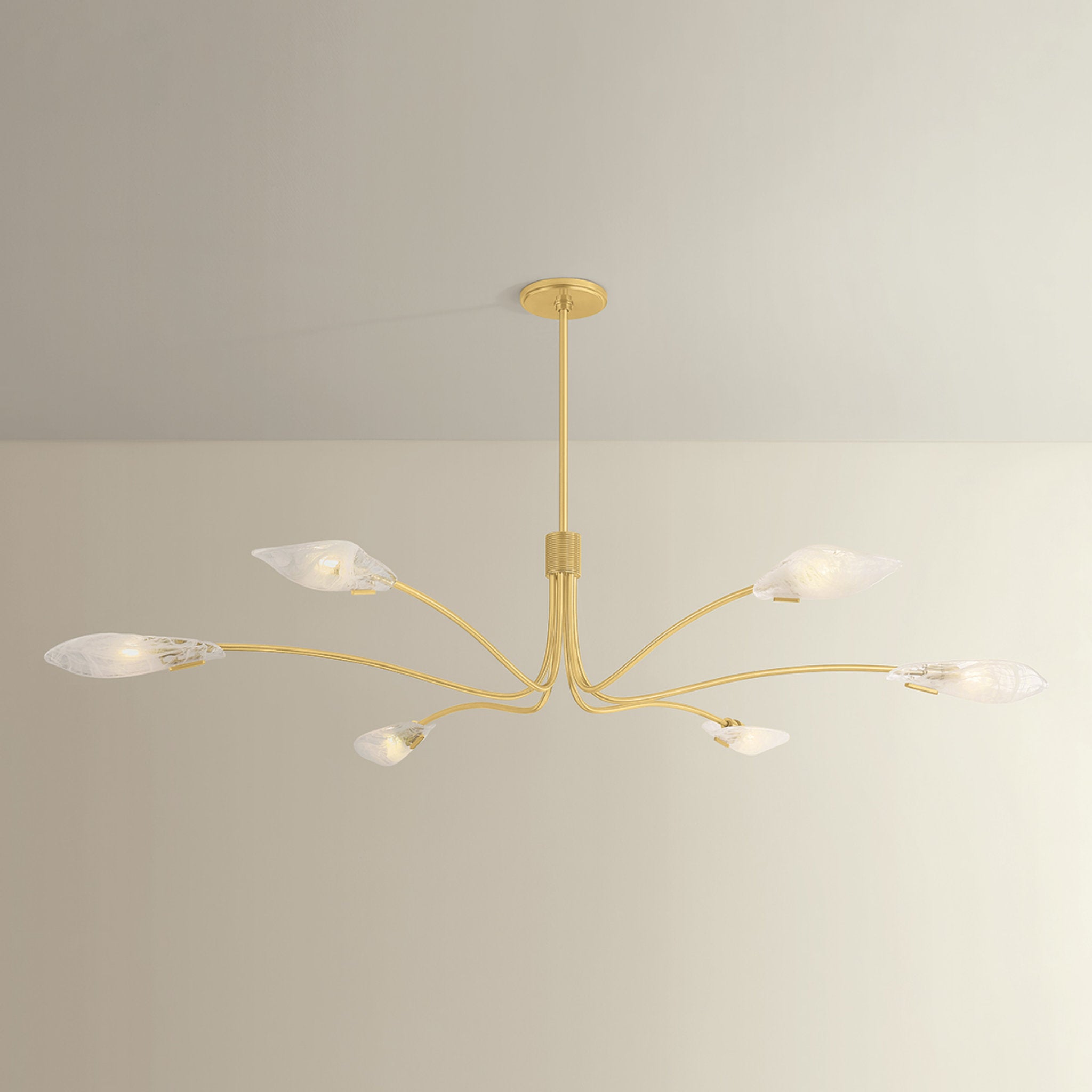 Tenafly 6-Light Chandelier in Aged Brass 72W x 12.25H