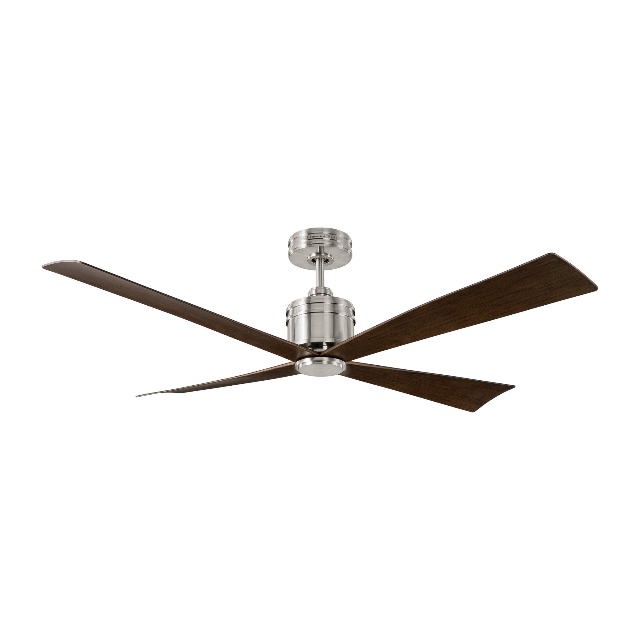 Launceton 56" Ceiling Fan  in Brushed Steel  w/ Walnut ABS Blade D:56'' H:14''