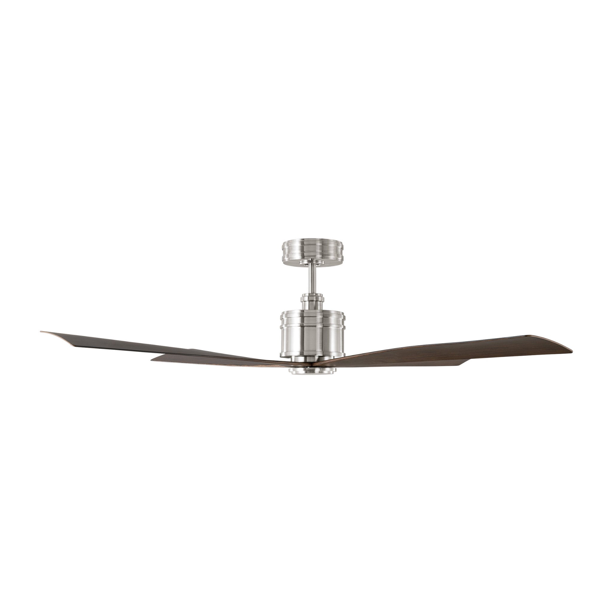 Launceton 56" Ceiling Fan  in Brushed Steel  w/ Walnut ABS Blade D:56'' H:14''