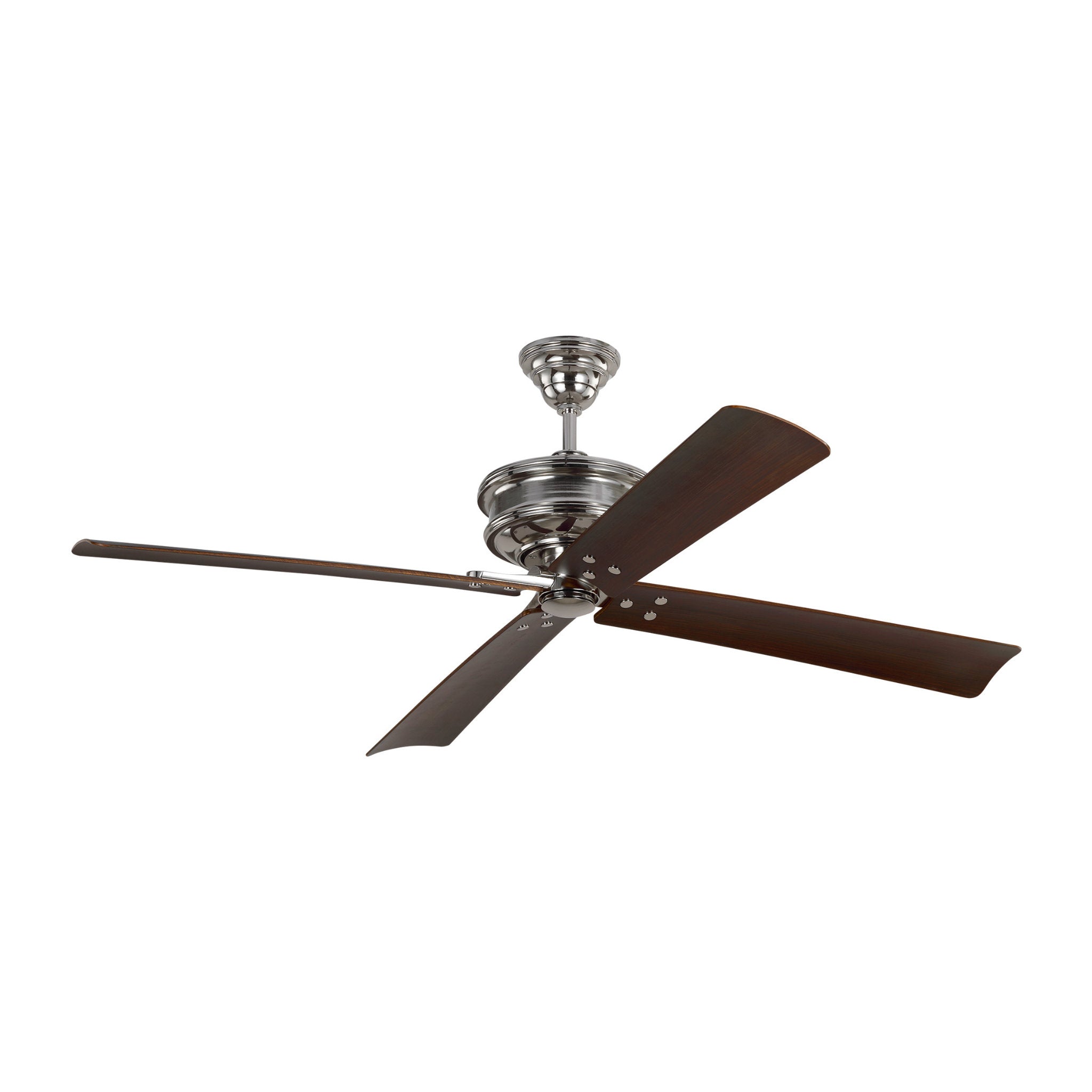 Chapman & Myers Subway 56" Ceiling Fan  in Polished Nickel  w/ Dark Walnut Blade D:56'' H:16 3/32''