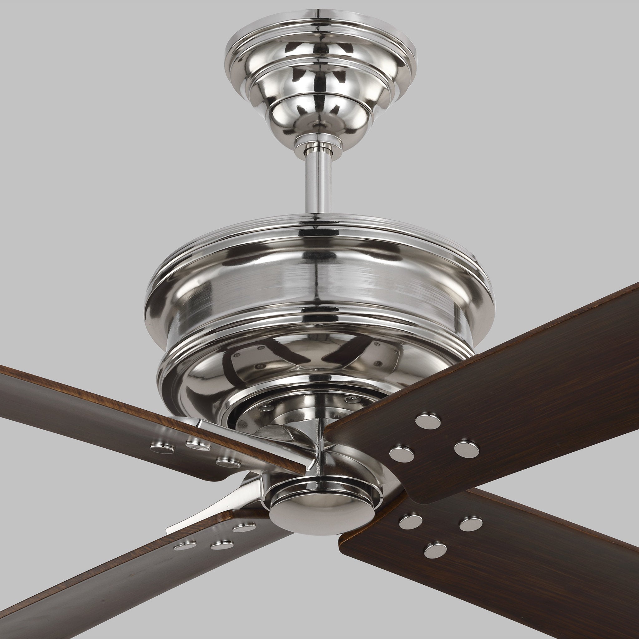 Chapman & Myers Subway 56" Ceiling Fan  in Polished Nickel  w/ Dark Walnut Blade D:56'' H:16 3/32''