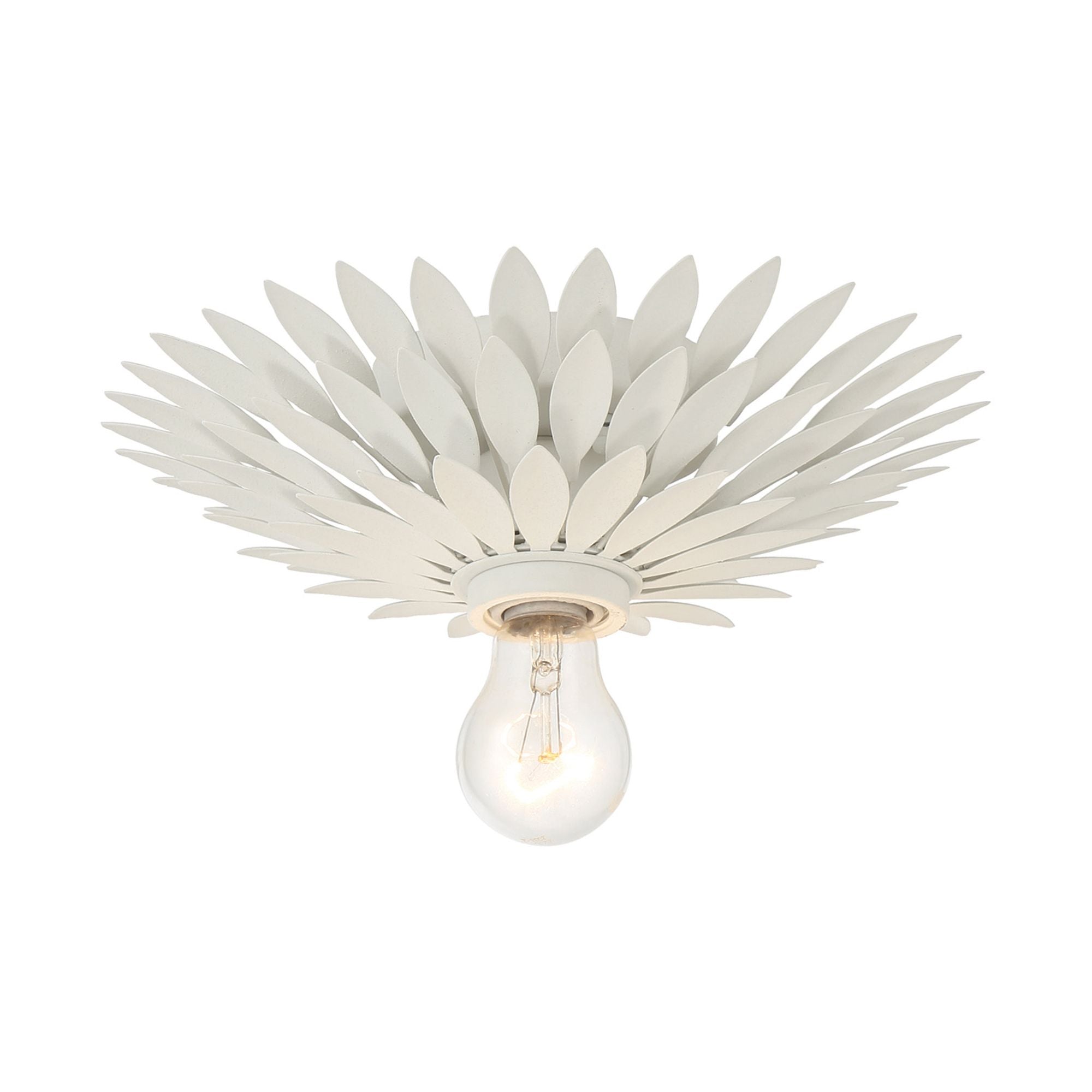 Broche 11'' Matte White Flush Mount White 11"W x 3.5"H x 11"D