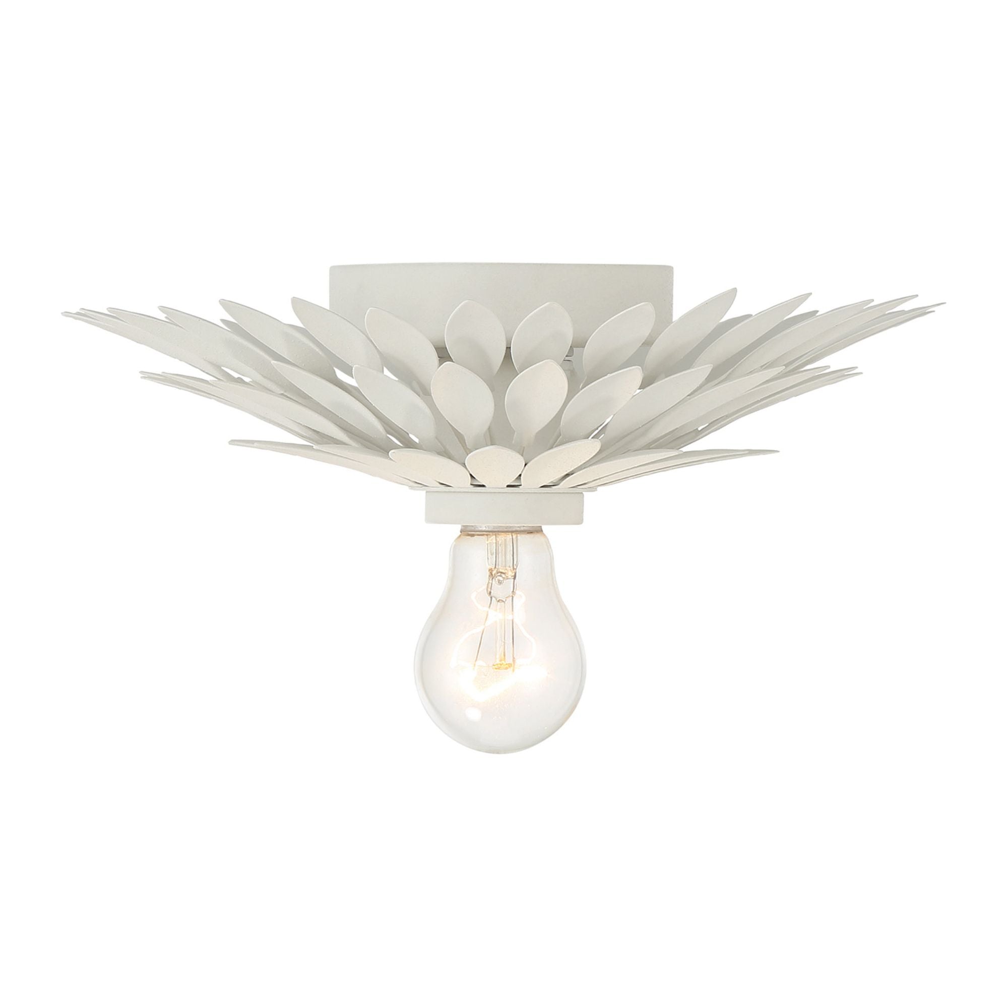 Broche 11'' Matte White Flush Mount White 11"W x 3.5"H x 11"D