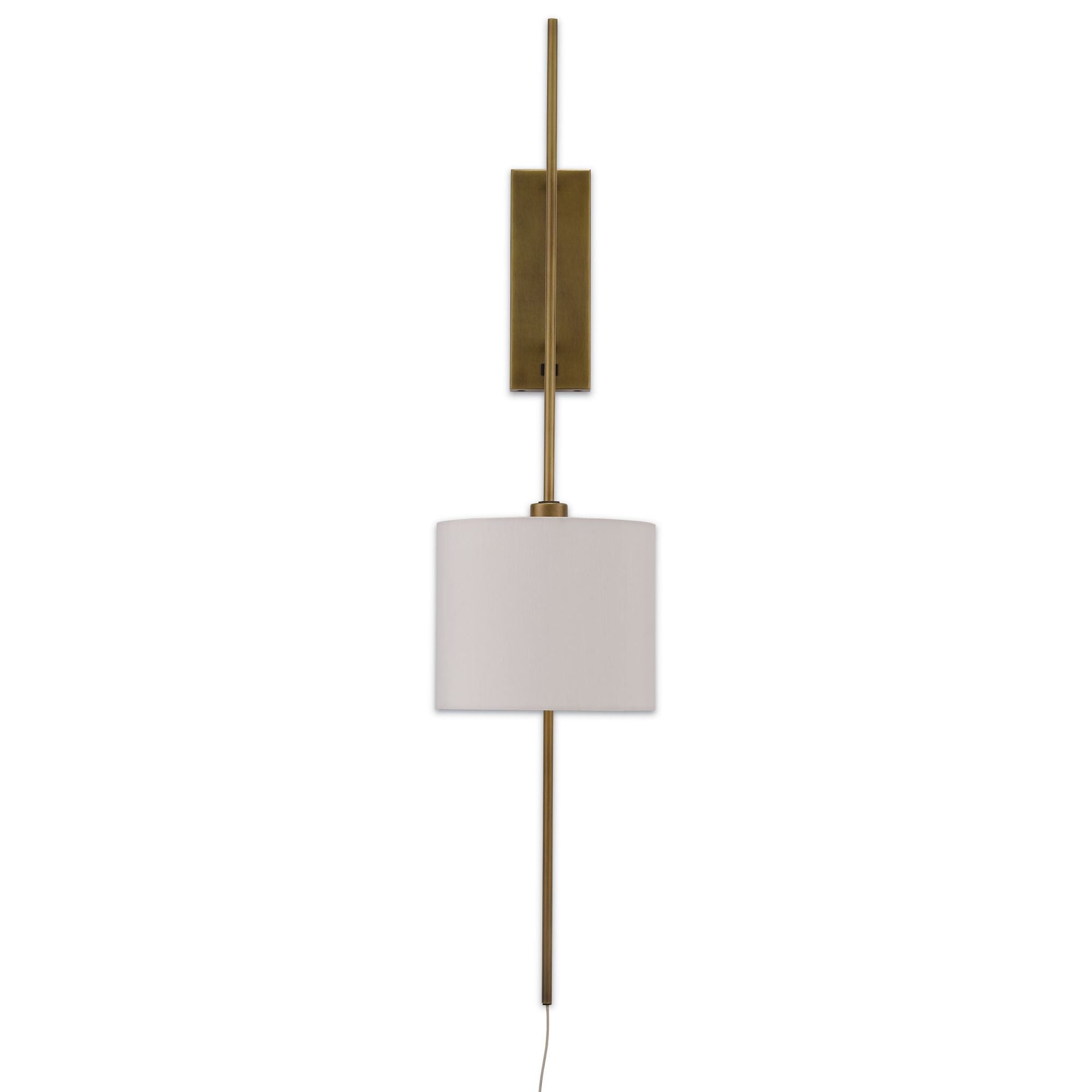 Savill Brass Wall Sconce, White Shade - Antique Brass