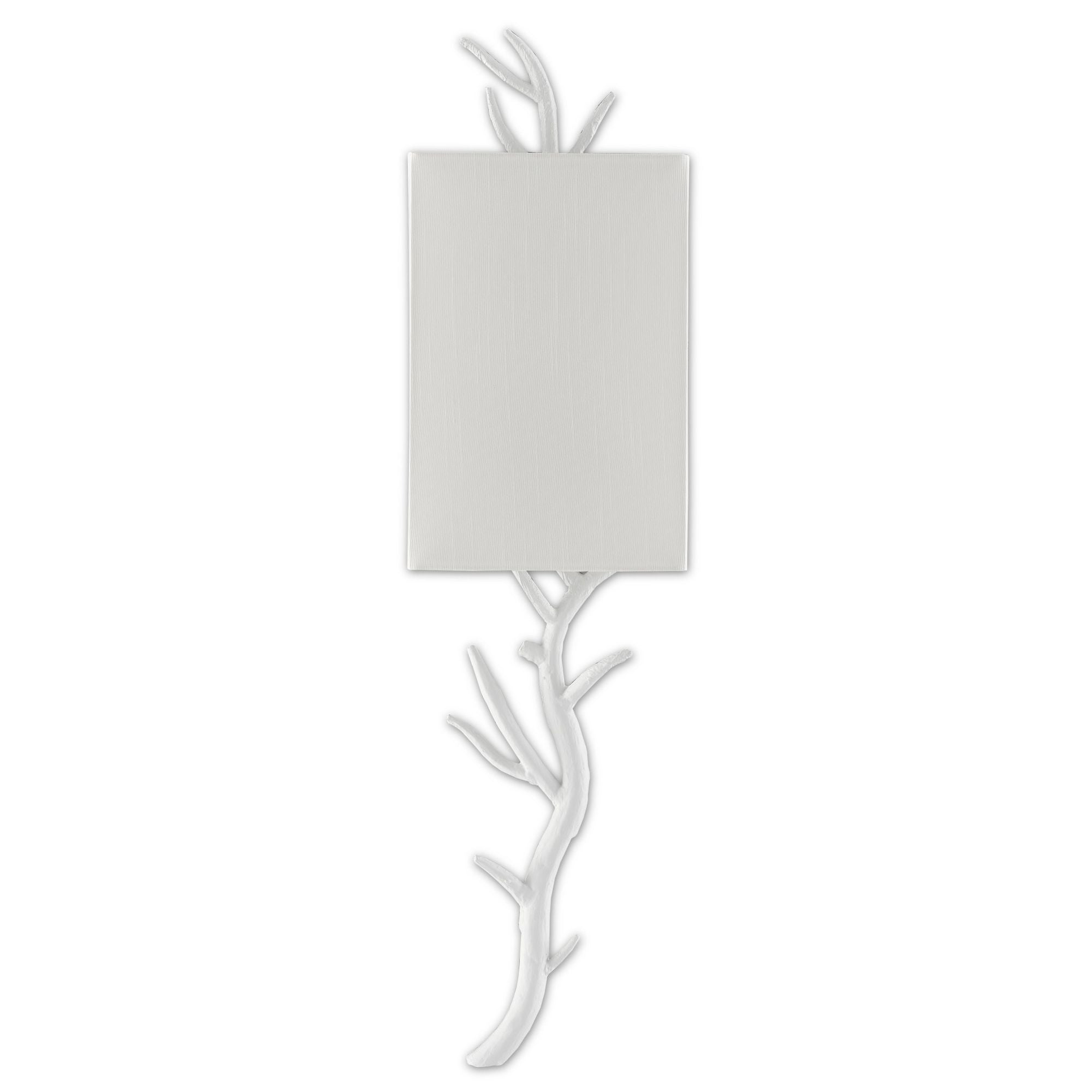 Baneberry White Wall Sconce, White Shade, Left - Gesso White