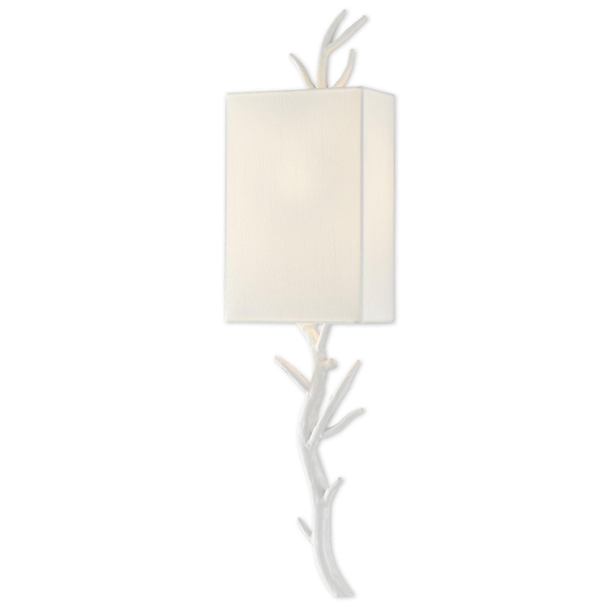 Baneberry White Wall Sconce, White Shade, Right - Gesso White
