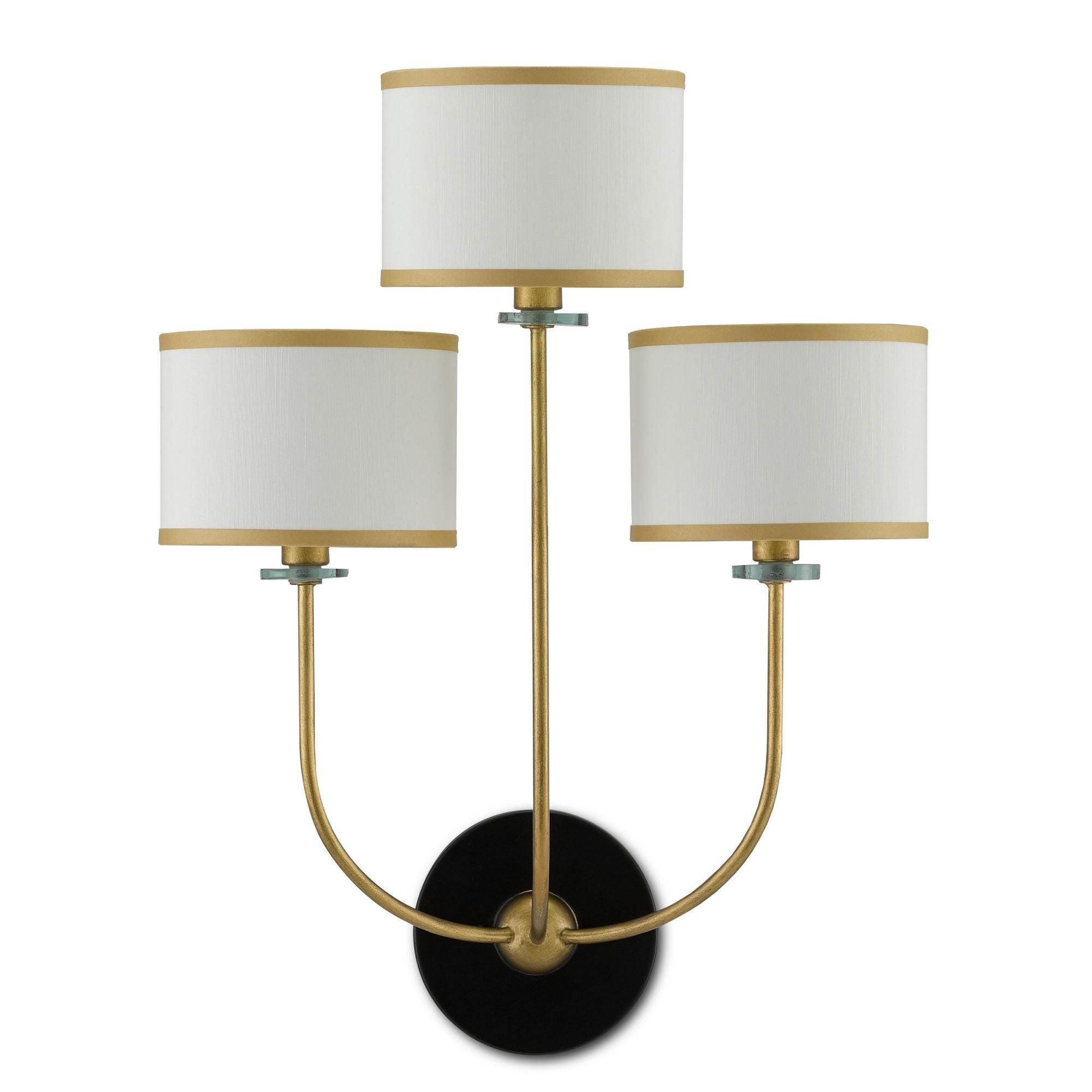 Croydon Brass Wall Sconce - Brass/Satin Black/White