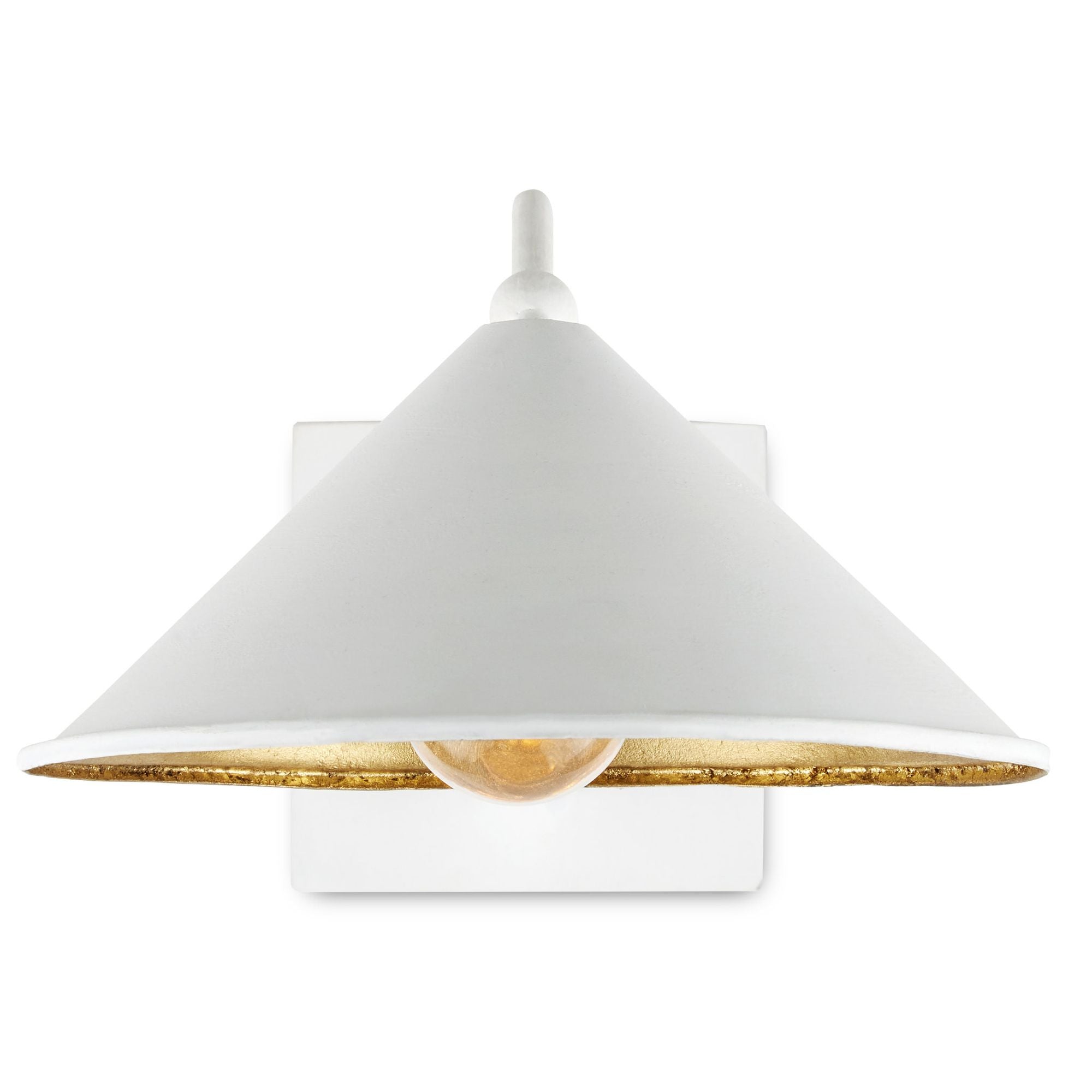 Serpa Whilte Single Swing-Arm Wall Sconce - Gesso White/Contemporary Gold Leaf