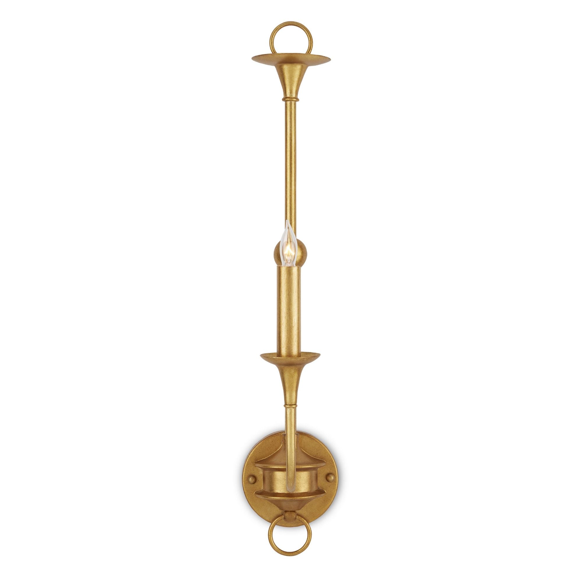 Nottaway Gold Single-Light Wall Sconce - Contemporary Gold Leaf