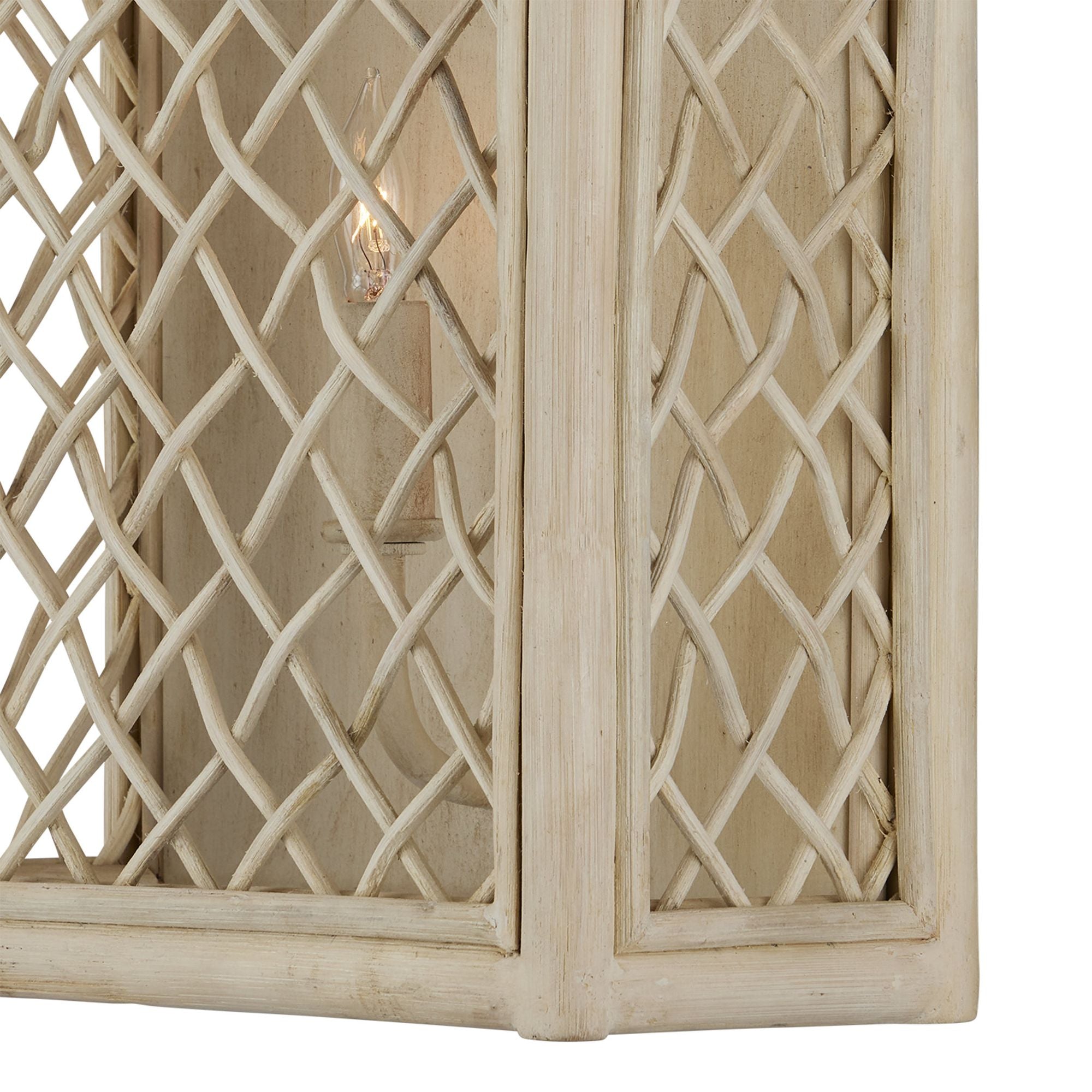 Wanstead Ivory Wall Sconce - Bleached Natural/Antique Pearl