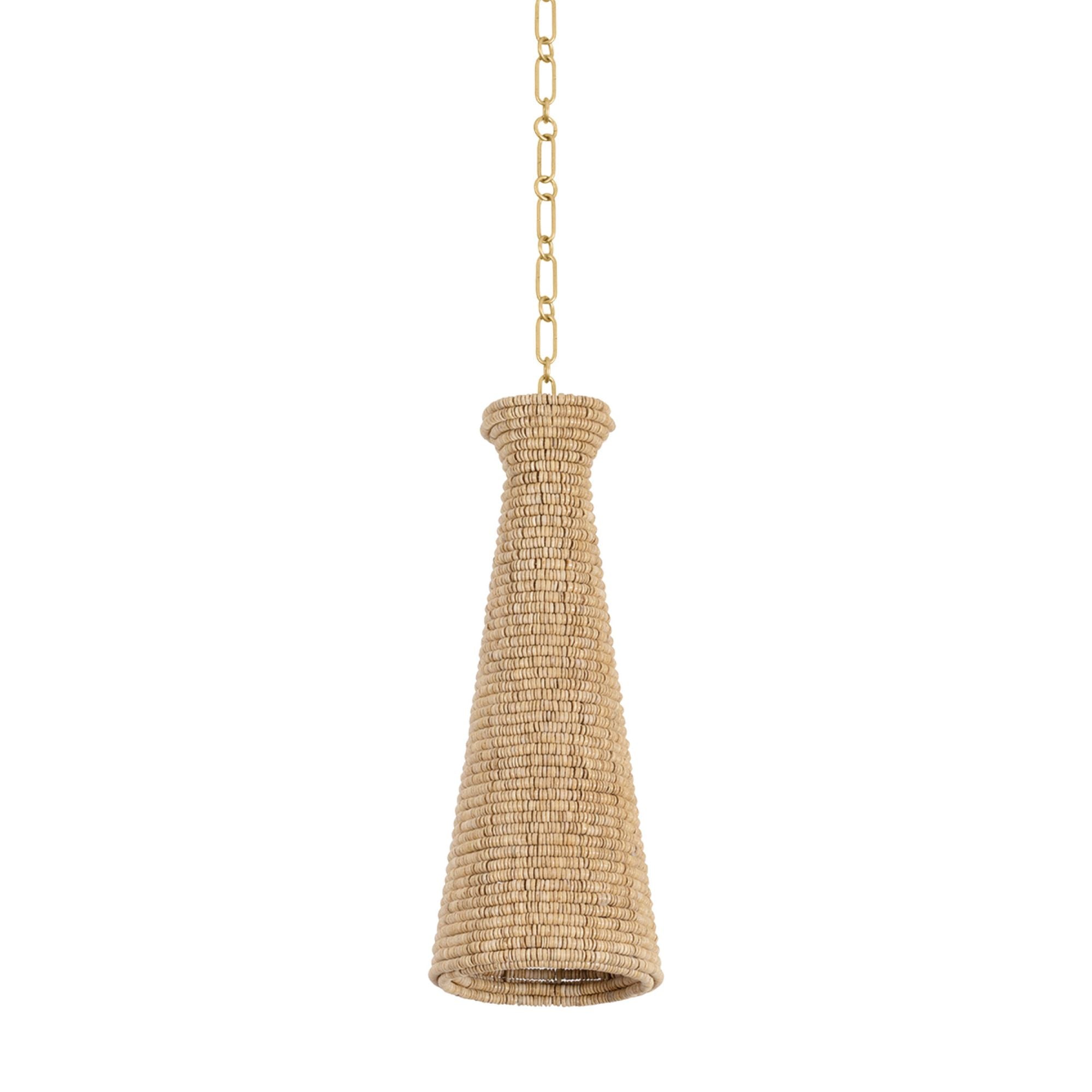 Tallman 1-Light Pendant in Vintage Gold Leaf 8W x 20.25H
