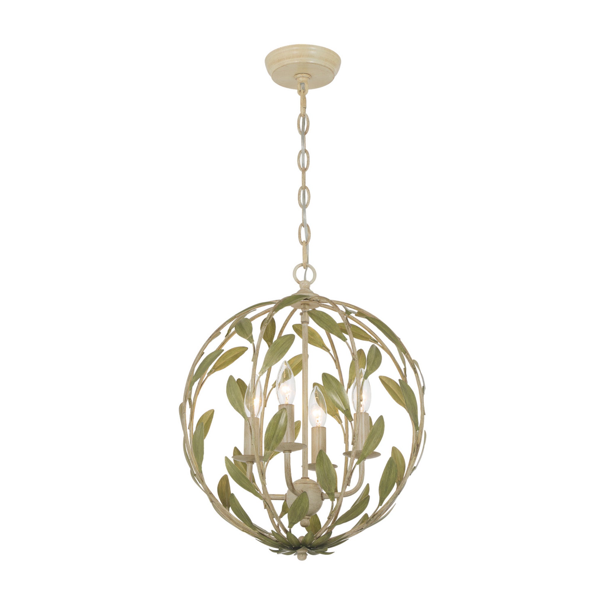 Broche 16'' Champagne Green Tea Chandelier Green 16"W x 18.75"H x 16"D