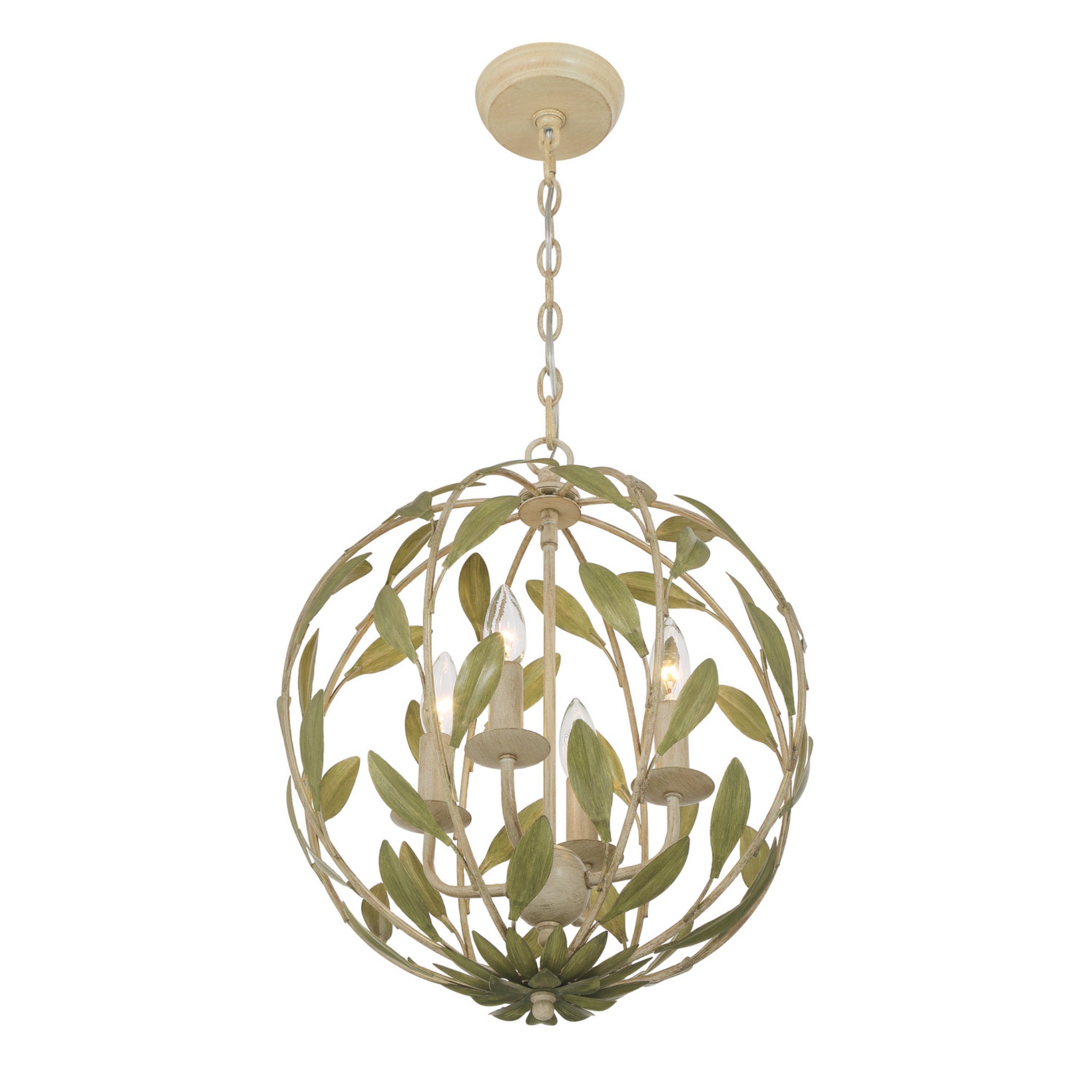 Broche 16'' Champagne Green Tea Chandelier Green 16"W x 18.75"H x 16"D