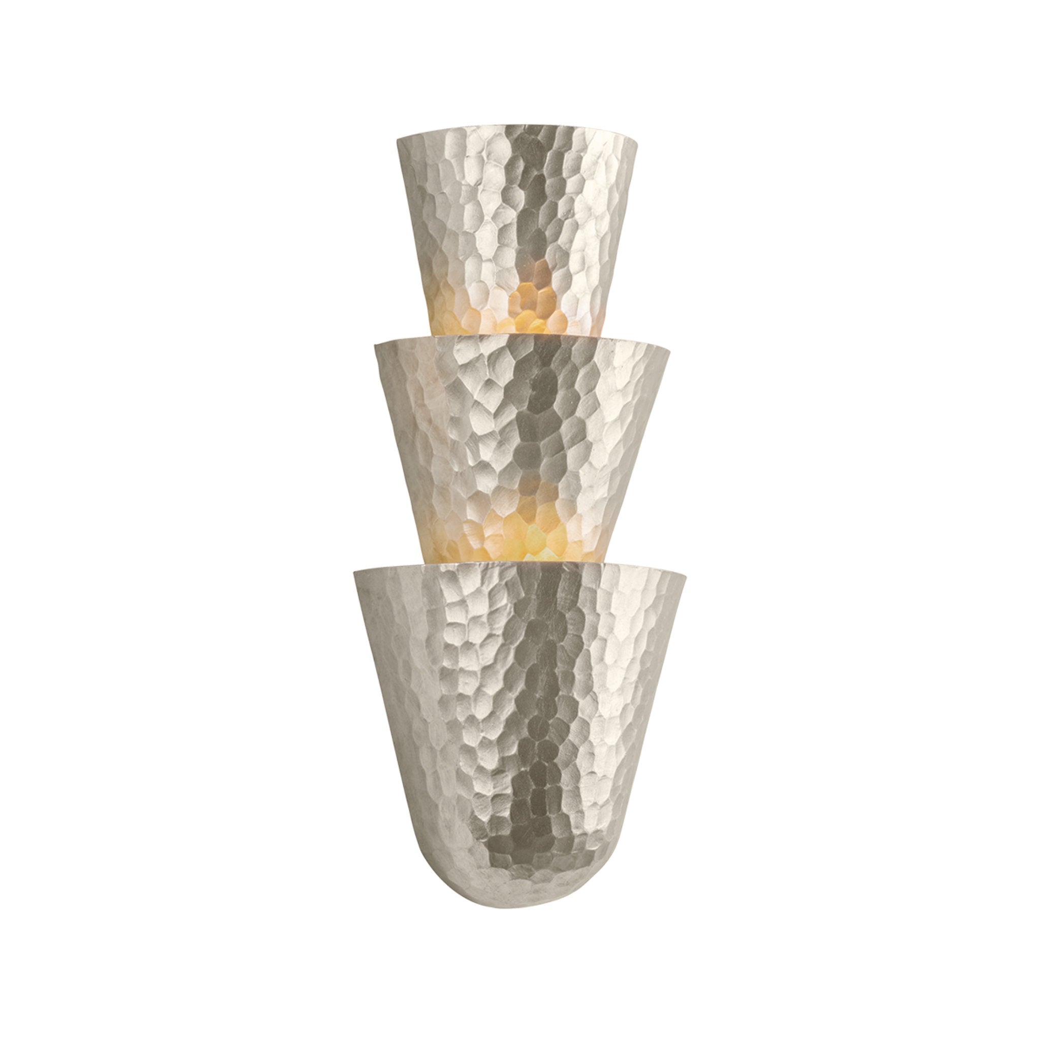 Bucharest 3-Light Wall Sconce in Warm Silver Leaf 8.25W x 18H