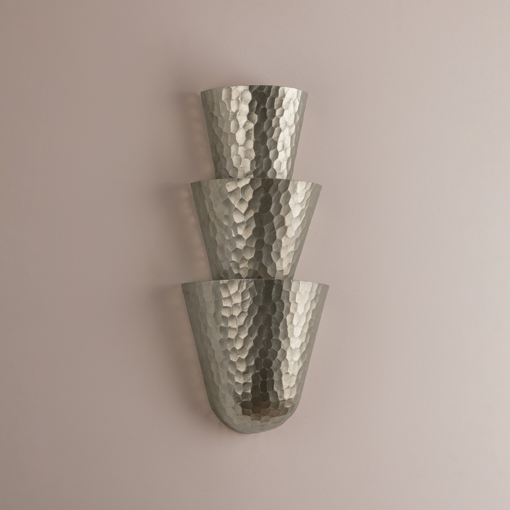 Bucharest 3-Light Wall Sconce in Warm Silver Leaf 8.25W x 18H