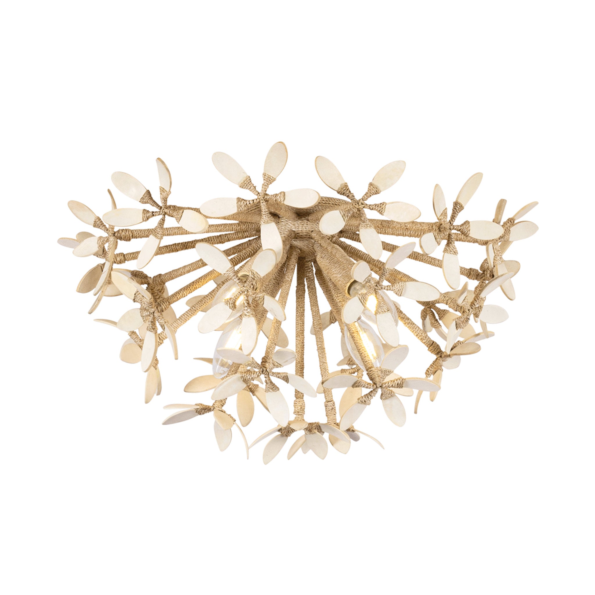 Corfu 4-Light Semi Flush in Ivory Coco 20W x 10.75H