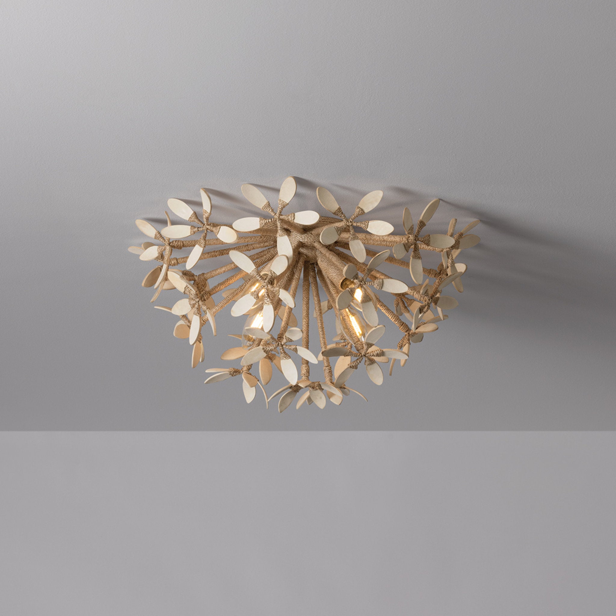 Corfu 4-Light Semi Flush in Ivory Coco 20W x 10.75H