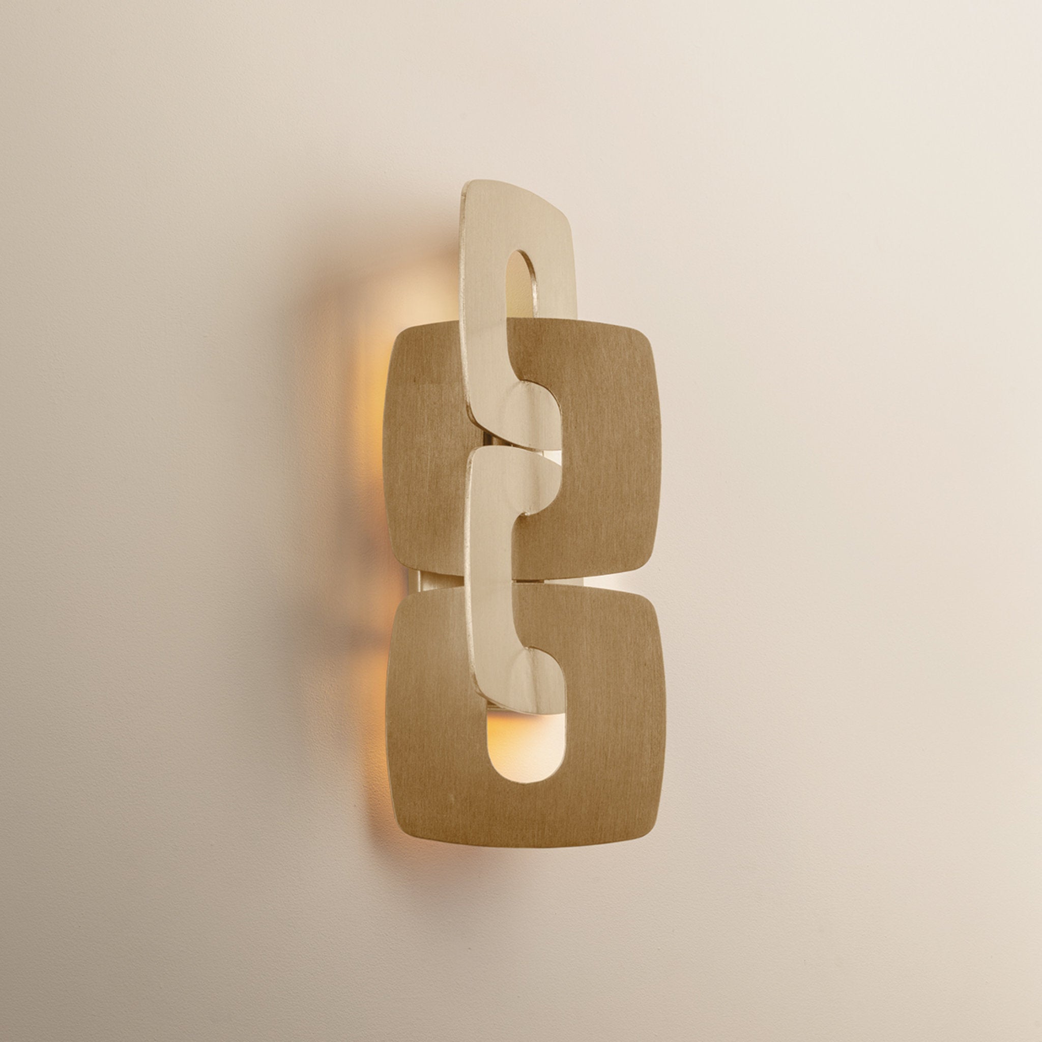 Trentino 2-Light Wall Sconce in Stria Gold Leaf 7.25W x 20H