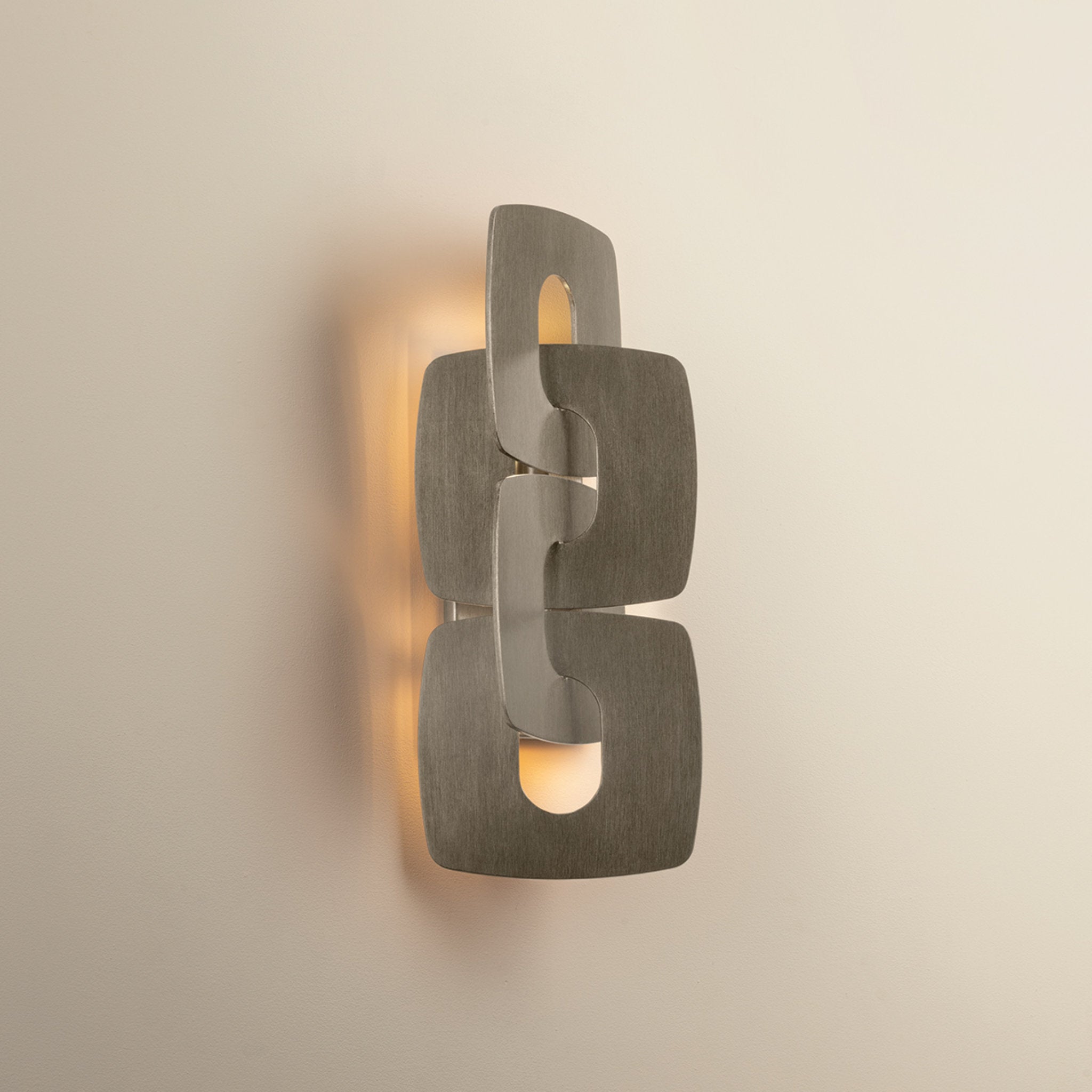 Trentino 2-Light Wall Sconce in Stria Silver Leaf 7.25W x 20H
