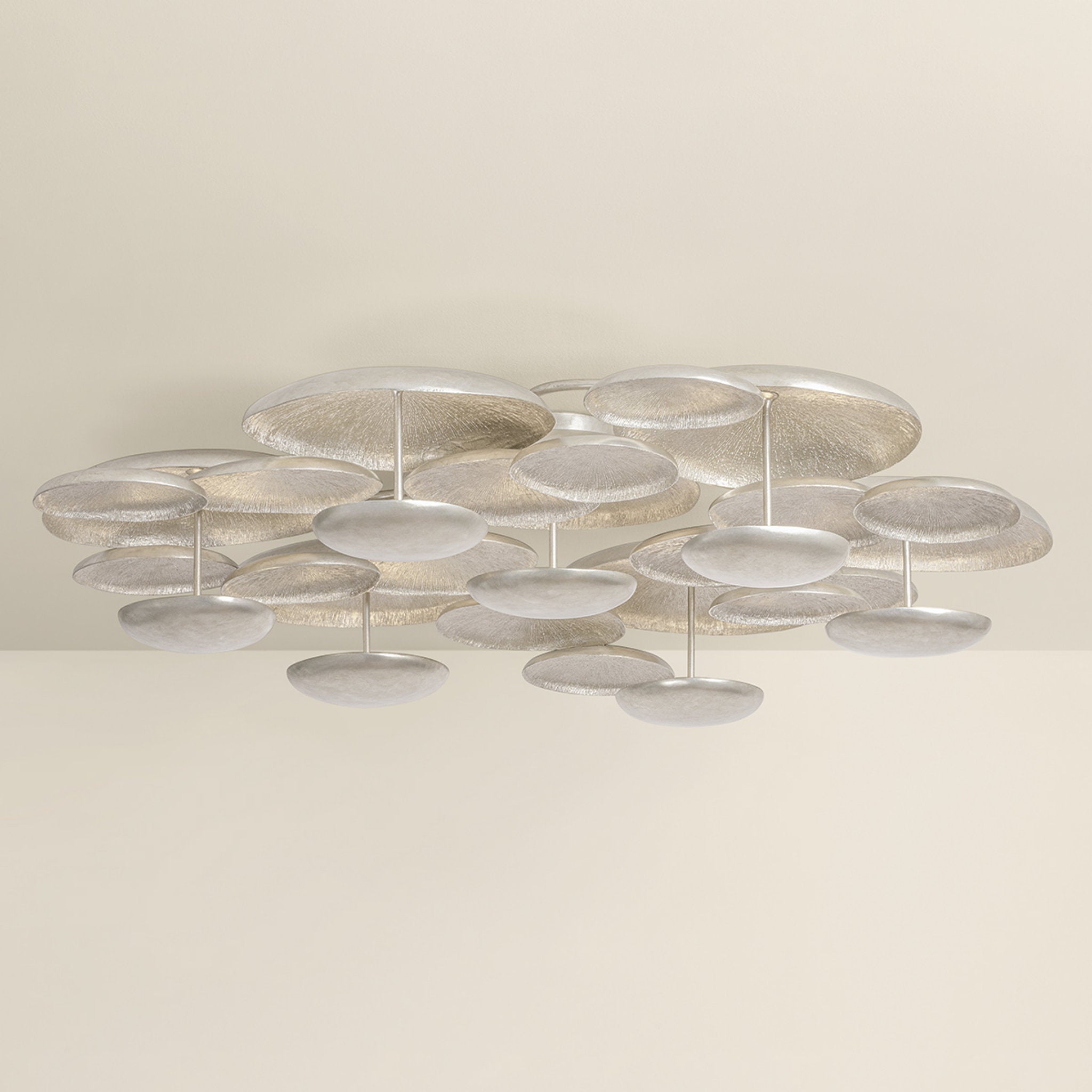 Fistral 7-Light Semi Flush in Textured Warm Silver Leaf 58.5W x 10.25H
