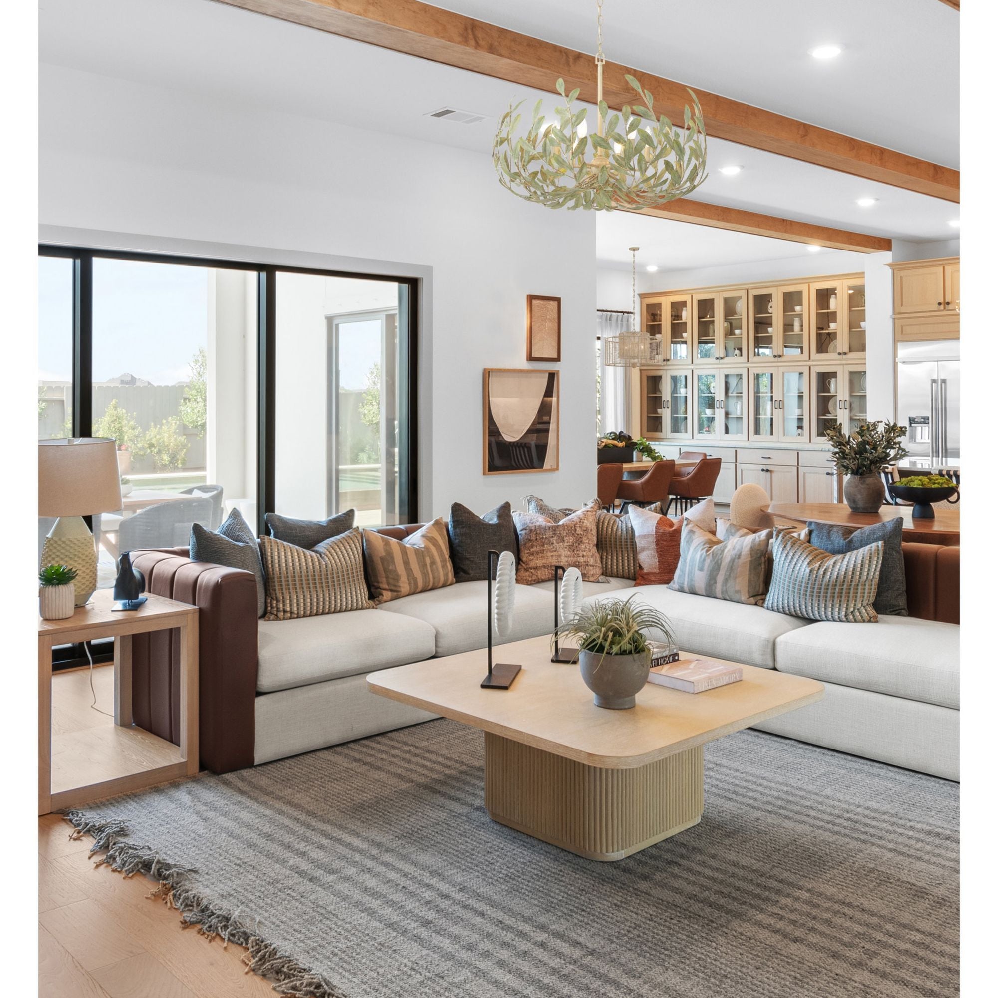 Broche 6 Light Champagne Green Tea Chandelier 27"W x 19"H x 27"D