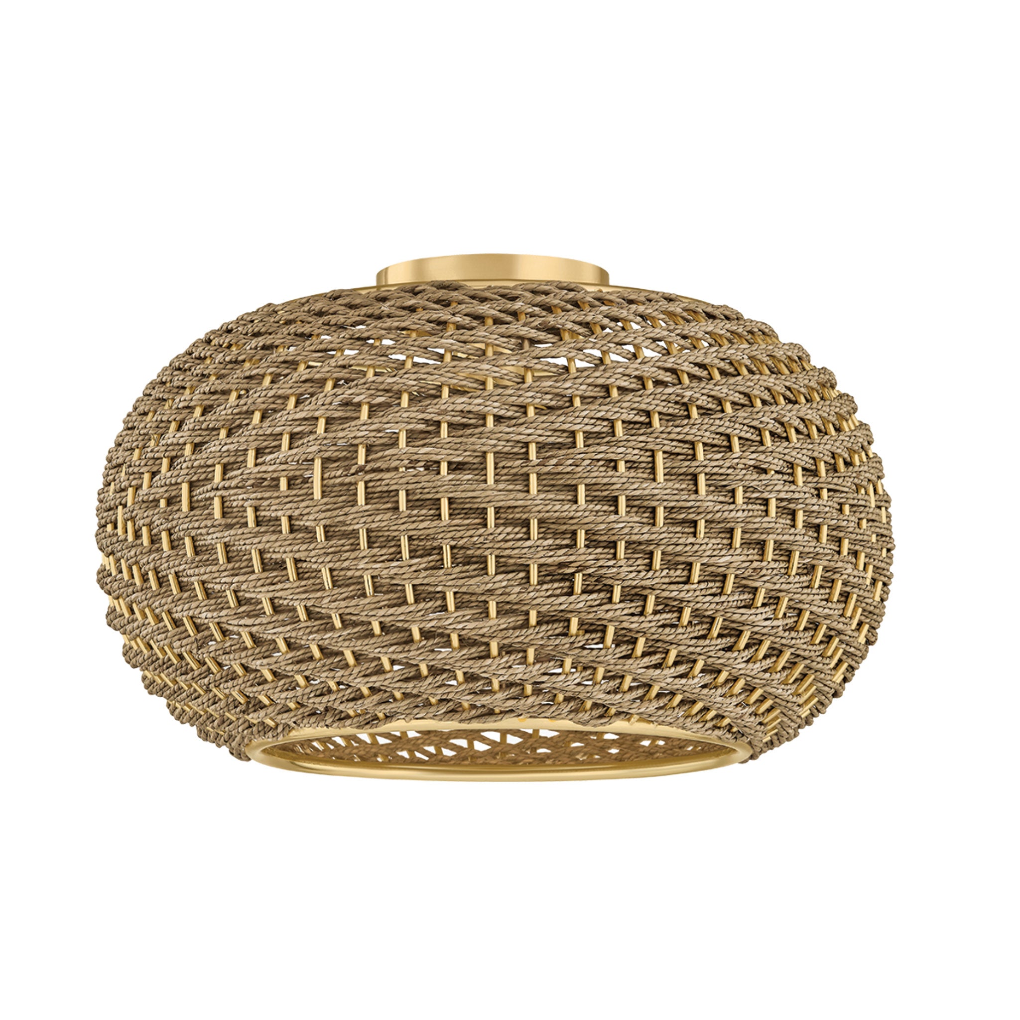 Penarth 1-Light Flush Mount in Aged Brass 16W x 9.75H