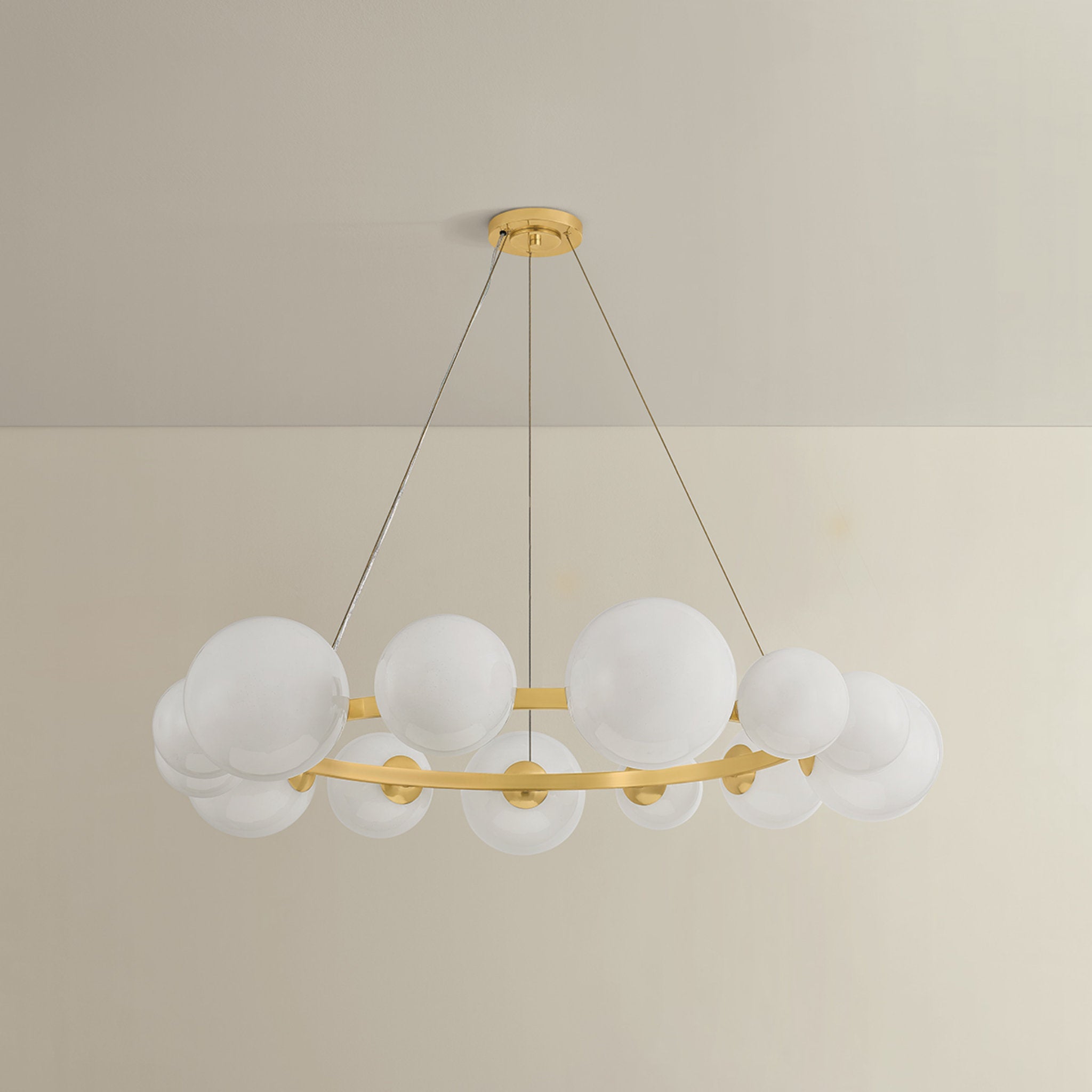 Pacama 13-Light Chandelier in Aged Brass 55W x 9.5H