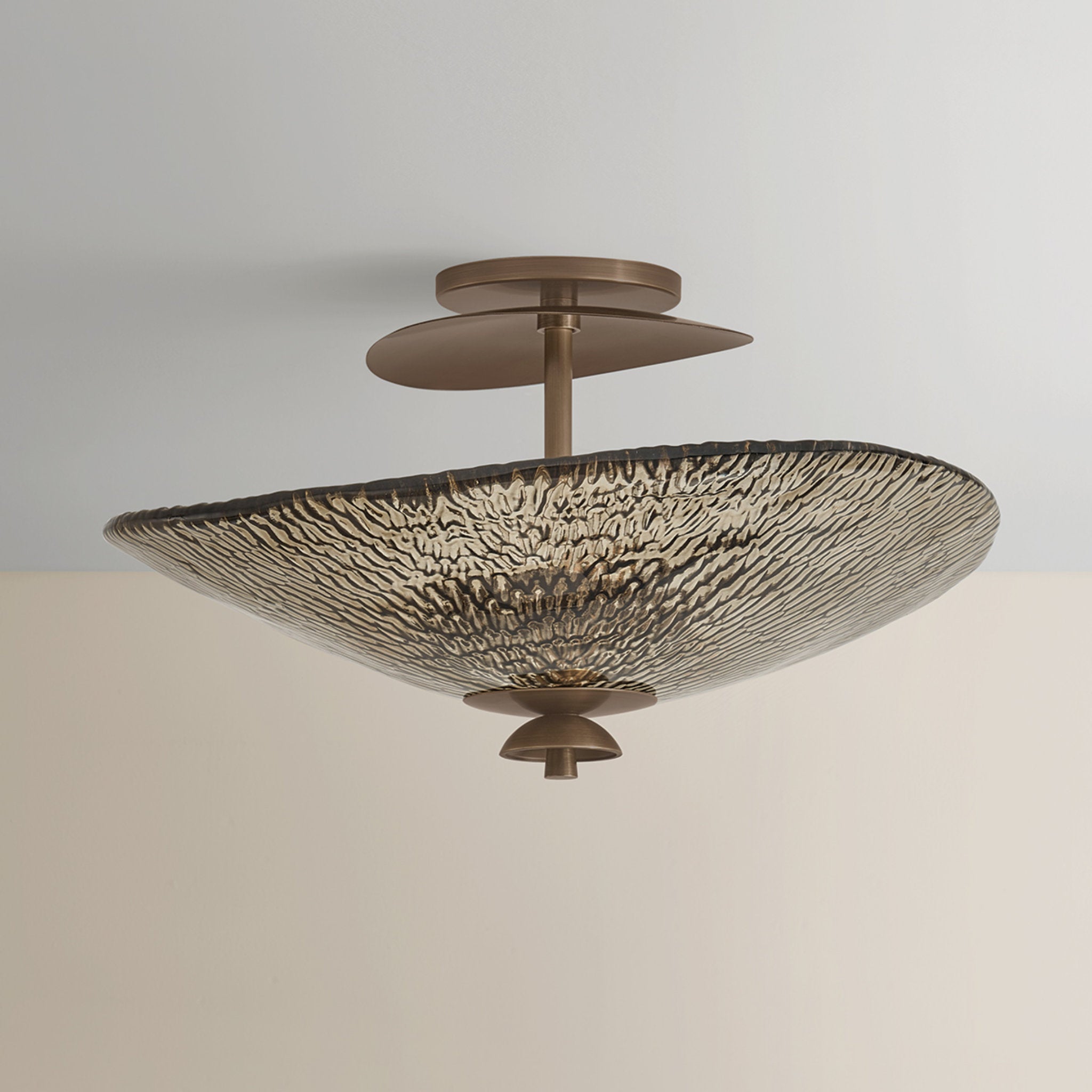 Alba 3-Light Semi Flush in Old World Brass by Moniomi 20W x 11H
