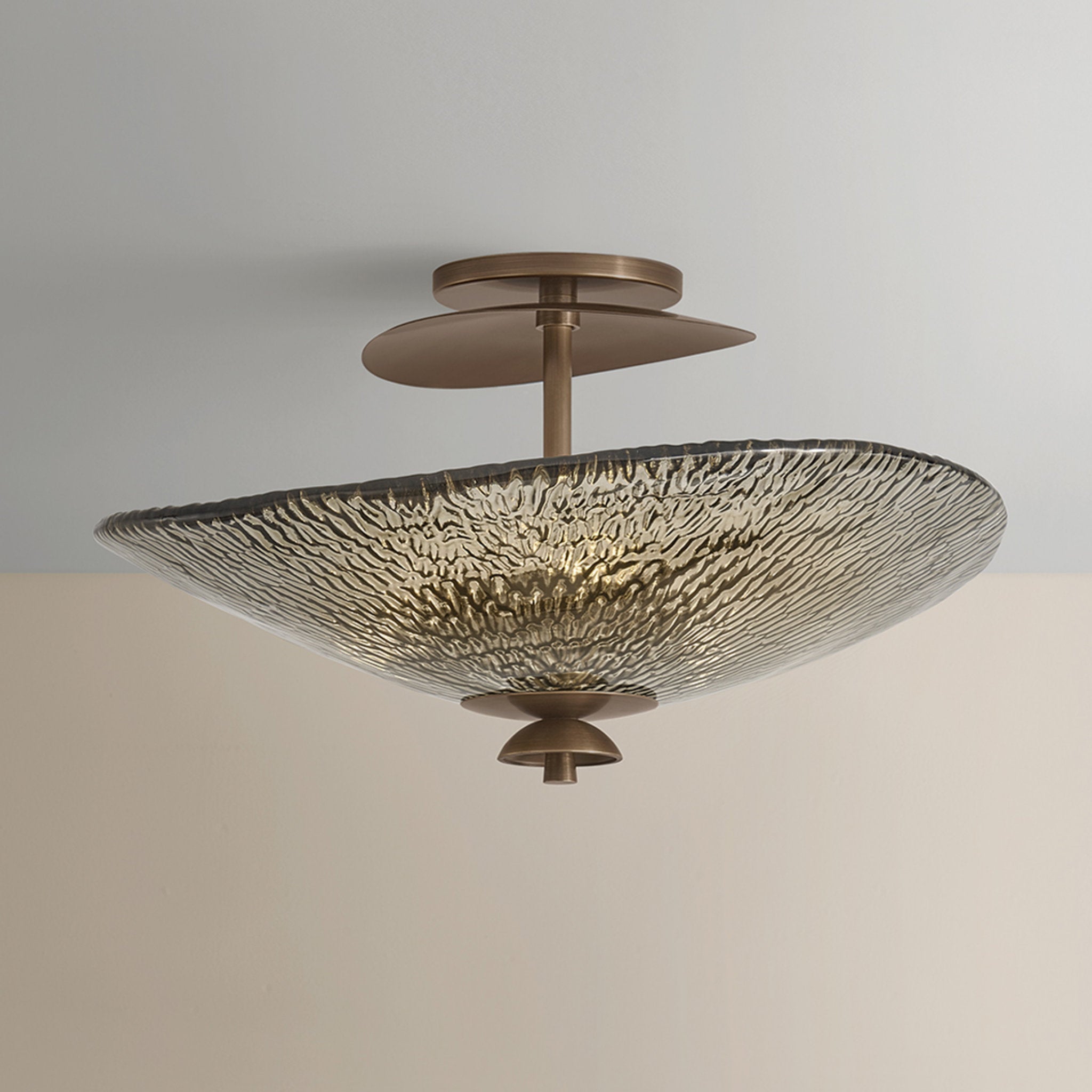 Alba 3-Light Semi Flush in Old World Brass by Moniomi 20W x 11H