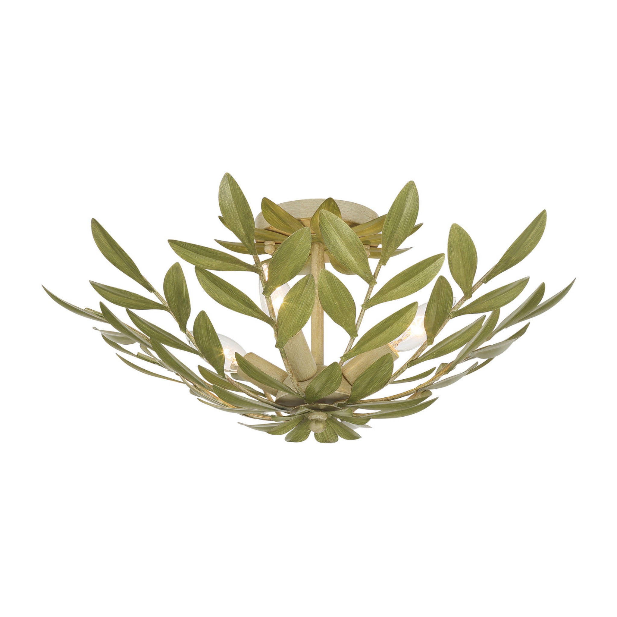 Broche 20.75'' Champagne Green Tea Semi Flush Mount Green 20.75"W x 8.25"H x 20.75"D