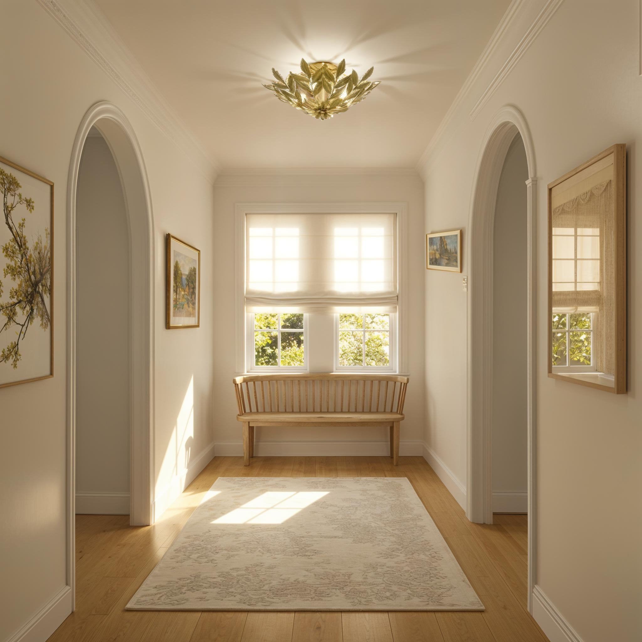 Broche 20.75'' Champagne Green Tea Semi Flush Mount Green 20.75"W x 8.25"H x 20.75"D