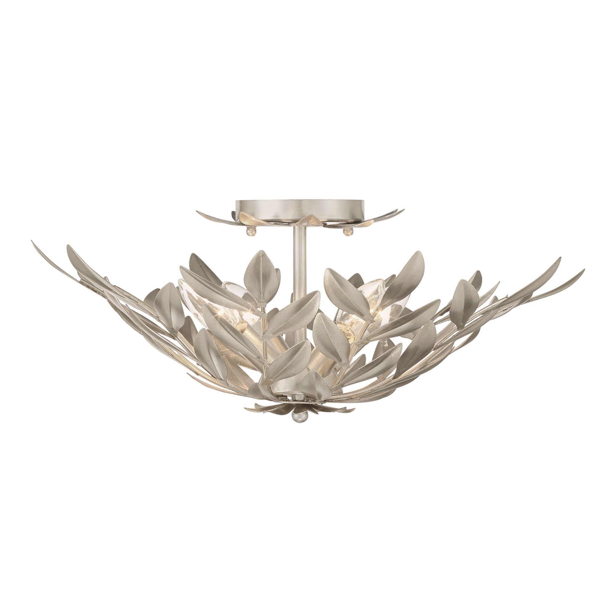 Broche 4 Light Antique Silver Semi Flush Mount 20.75"W x 8.25"H x 20.75"D