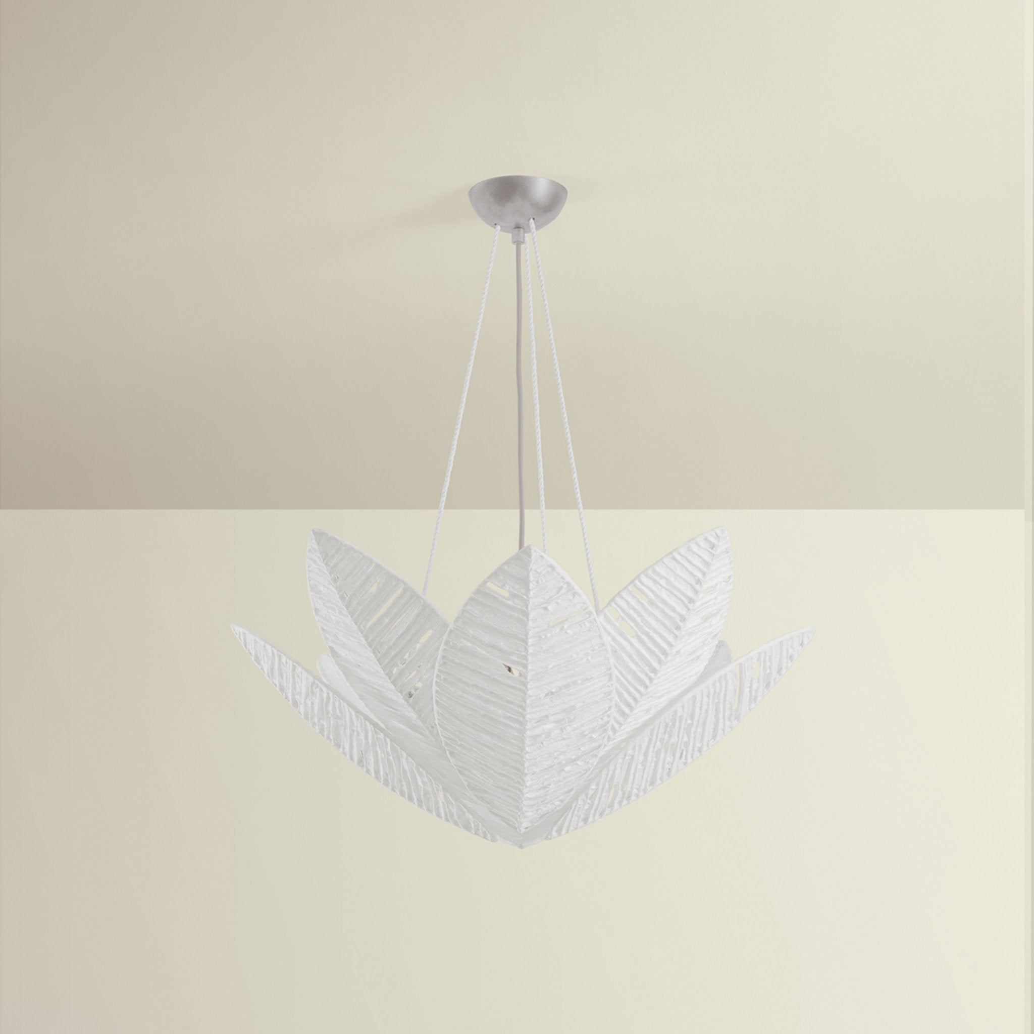 Azores 3-Light Chandelier in Warm Silver Leaf 28W x 10.5H