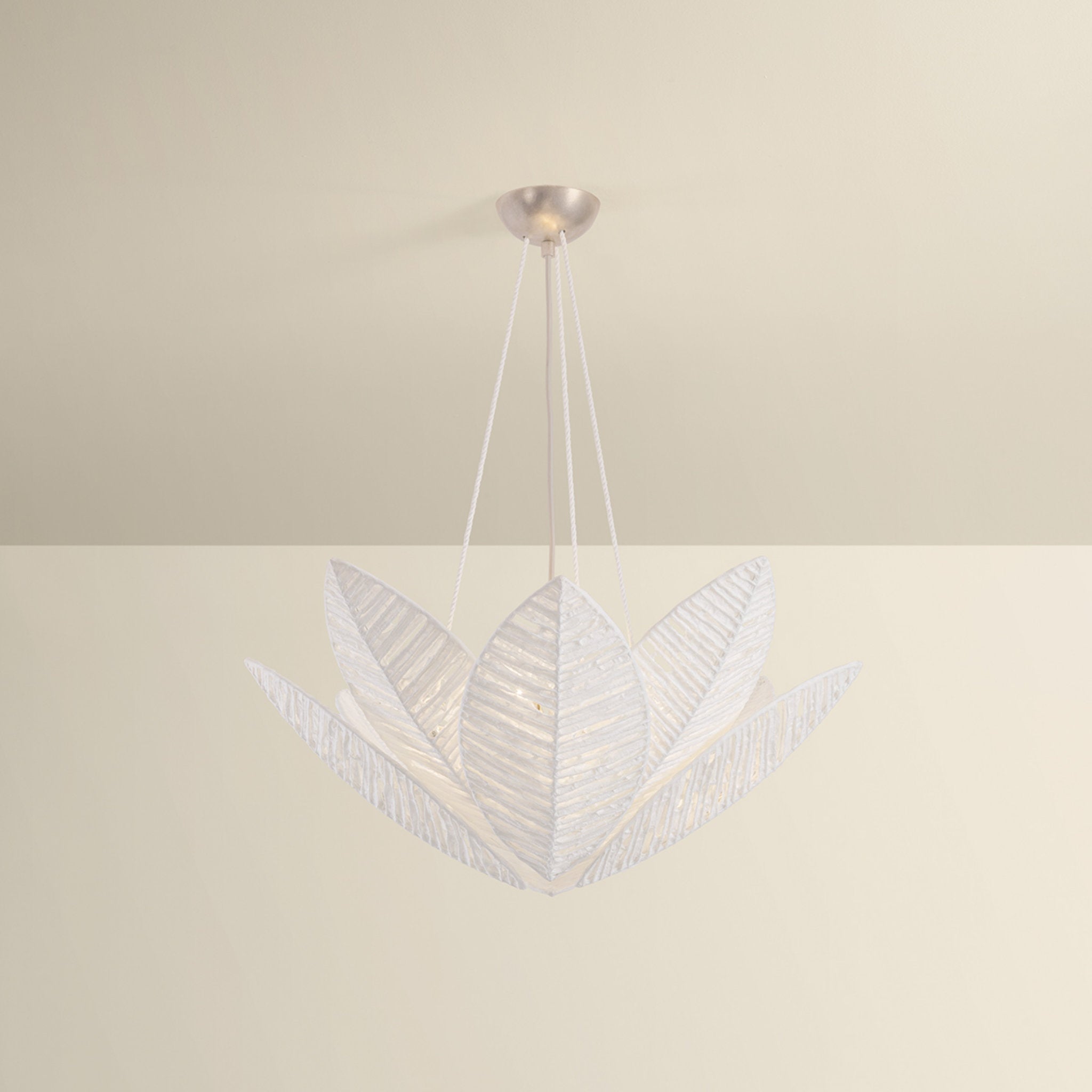 Azores 3-Light Chandelier in Warm Silver Leaf 28W x 10.5H