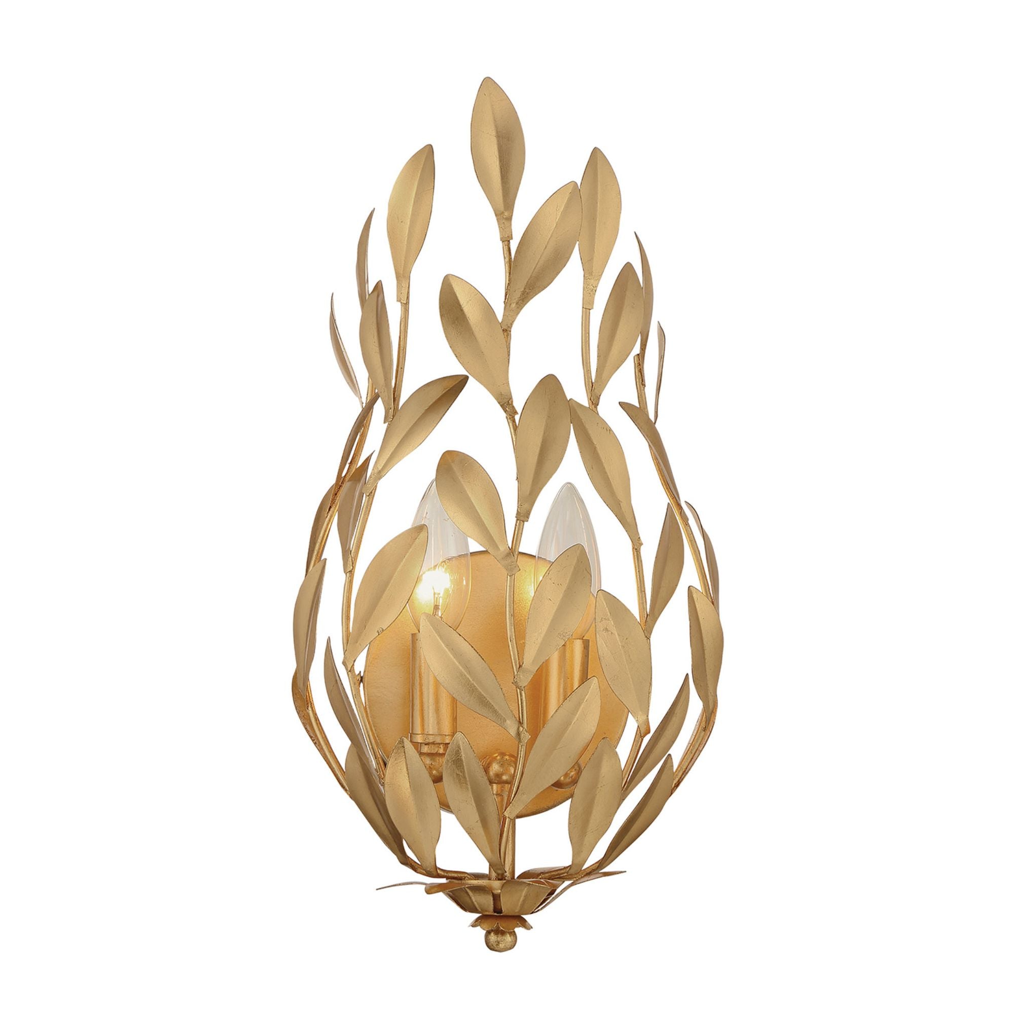 Broche 1 Light Antique Gold Sconce 8.25"W x 16"H x 5.5"D