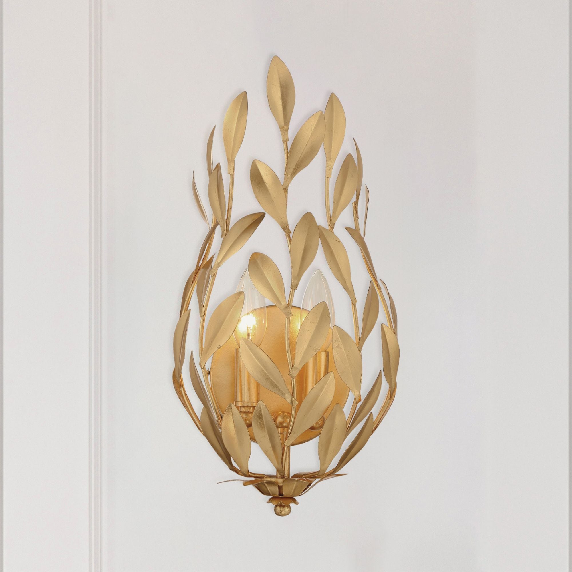 Broche 1 Light Antique Gold Sconce 8.25"W x 16"H x 5.5"D