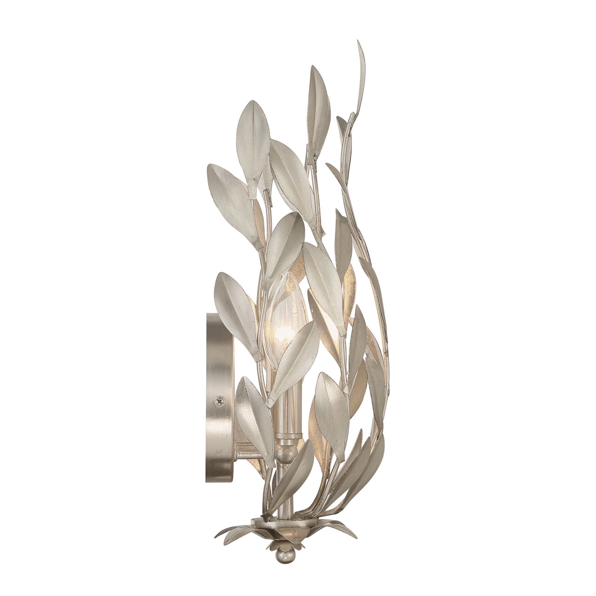 Broche 1 Light Antique Silver Sconce 8.25"W x 16"H x 5.5"D