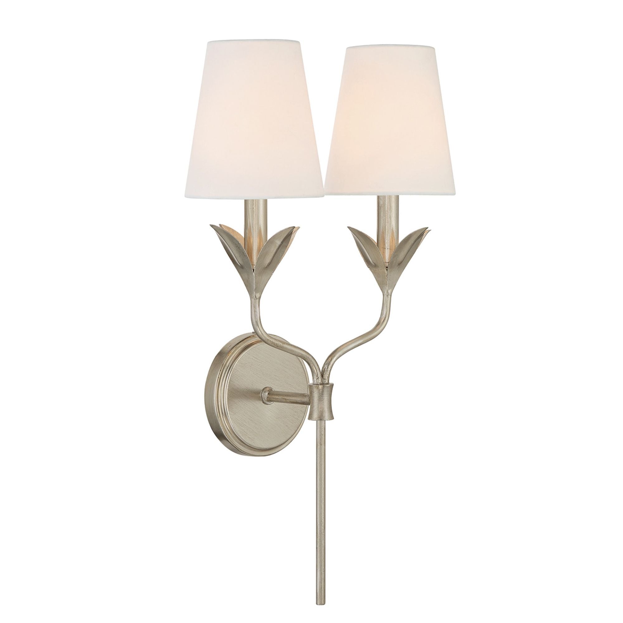Broche 12'' Antique Silver Sconce Silver 12"W x 21"H x 6.75"D