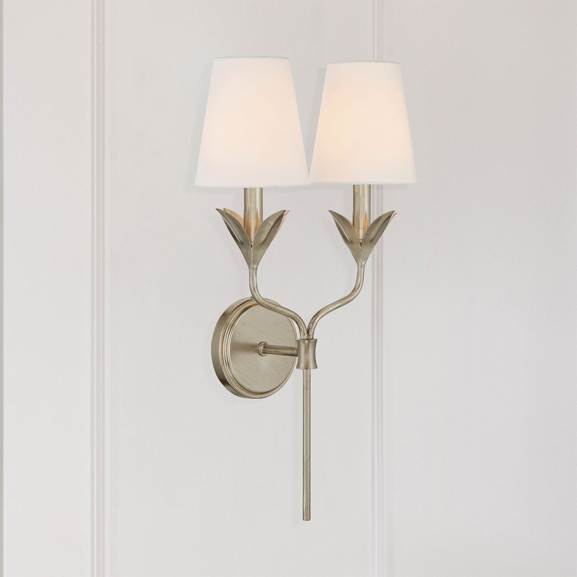Broche 12'' Antique Silver Sconce Silver 12"W x 21"H x 6.75"D