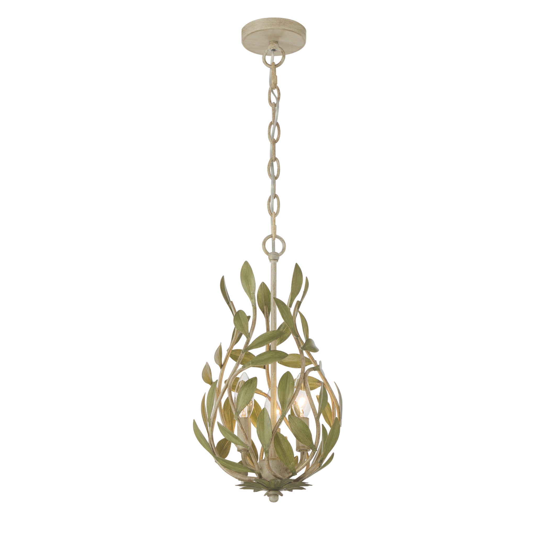 Broche 9'' Champagne Green Tea Chandelier Green 9"W x 17.25"H x 9"D