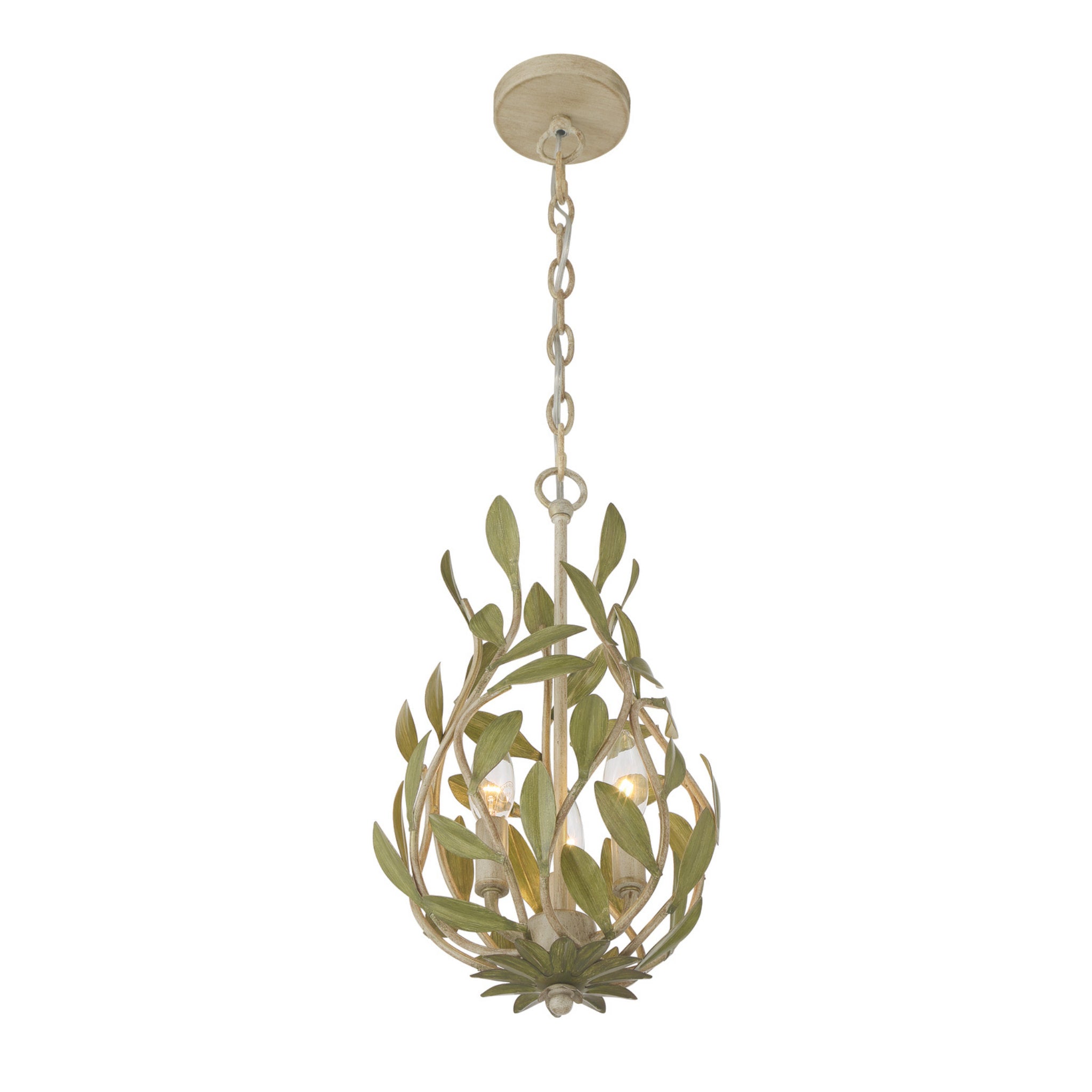 Broche 9'' Champagne Green Tea Chandelier Green 9"W x 17.25"H x 9"D