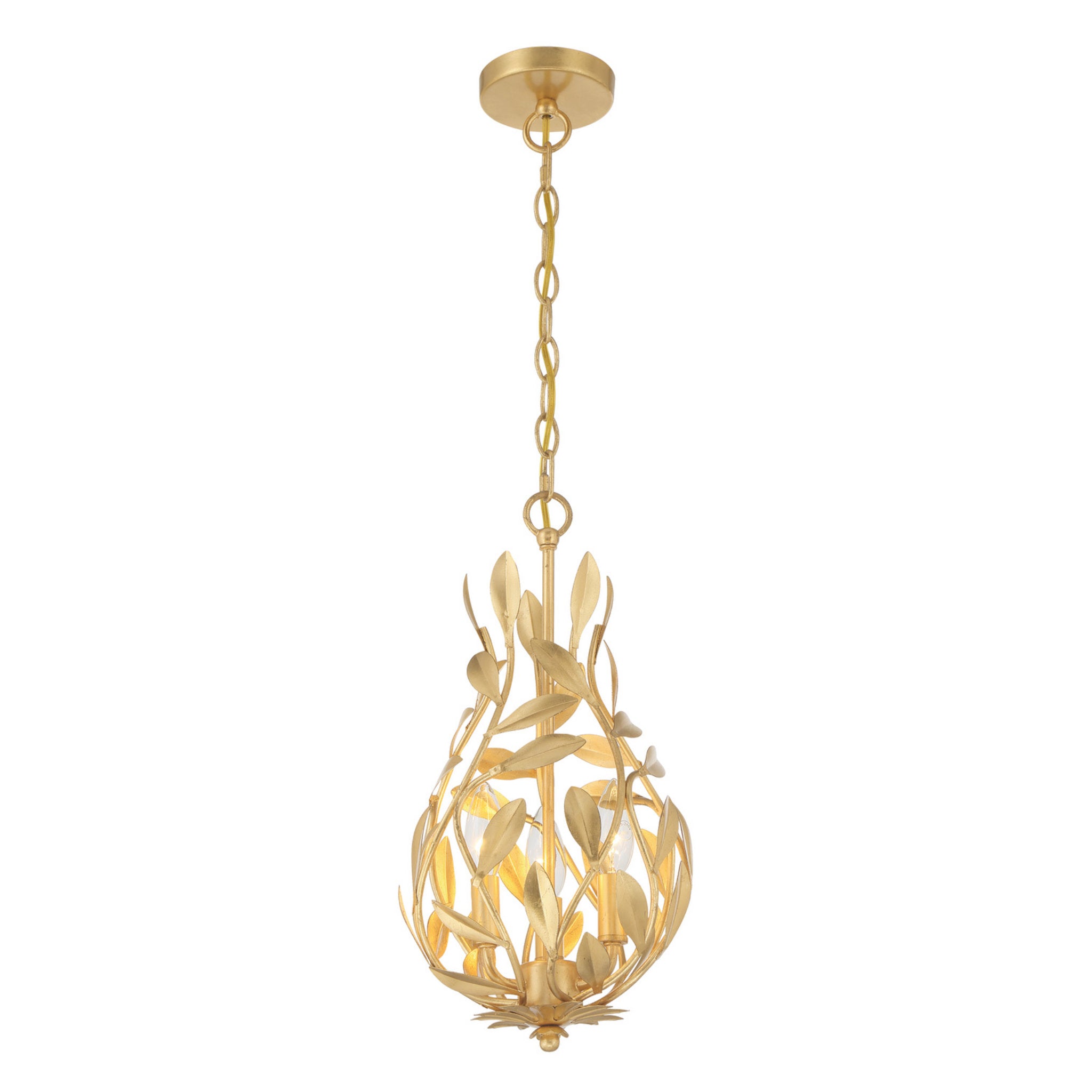 Broche 9'' Antique Gold Chandelier Gold 9"W x 17.25"H x 9"D