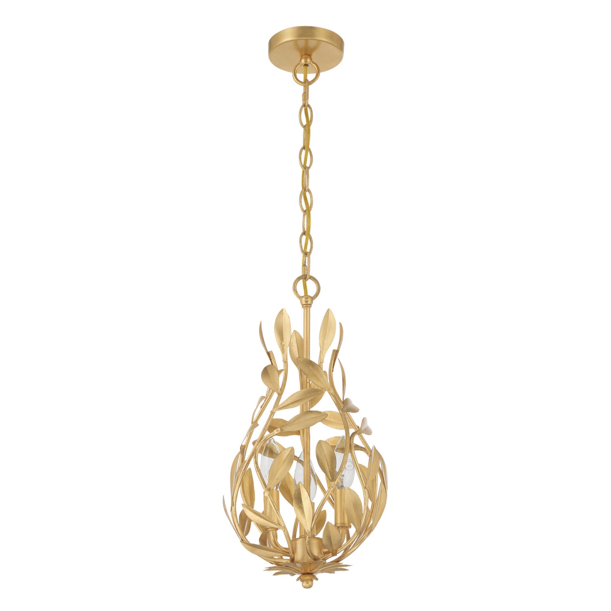 Broche 9'' Antique Gold Chandelier Gold 9"W x 17.25"H x 9"D