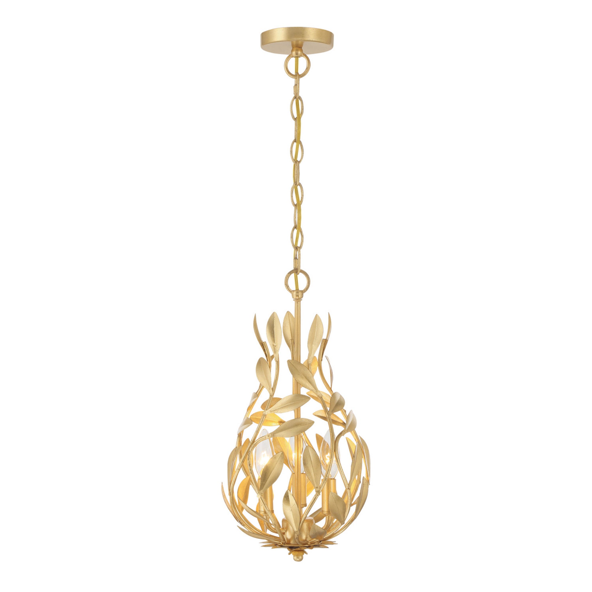 Broche 9'' Antique Gold Chandelier Gold 9"W x 17.25"H x 9"D
